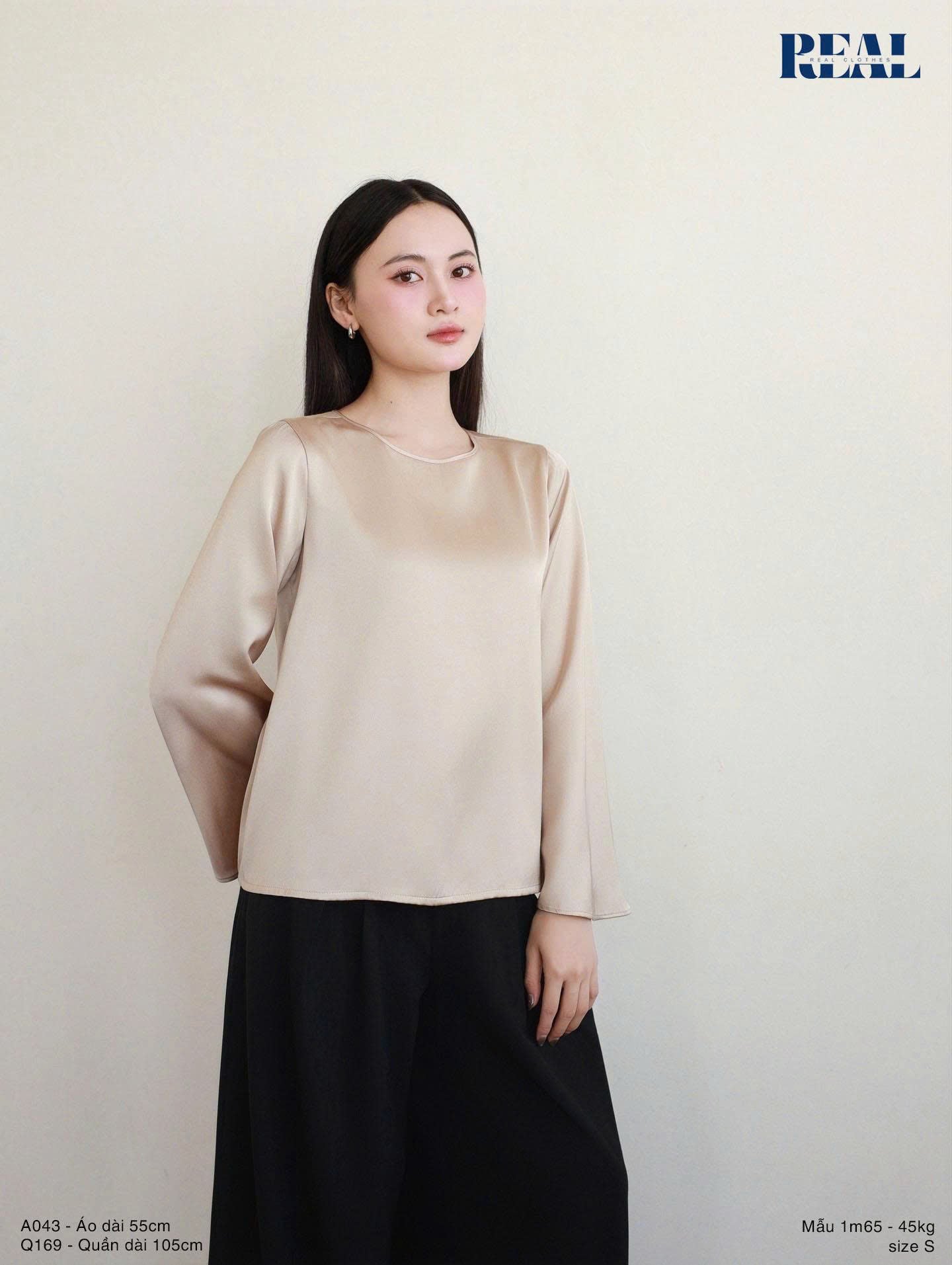  Áo Naomi lụa nude 