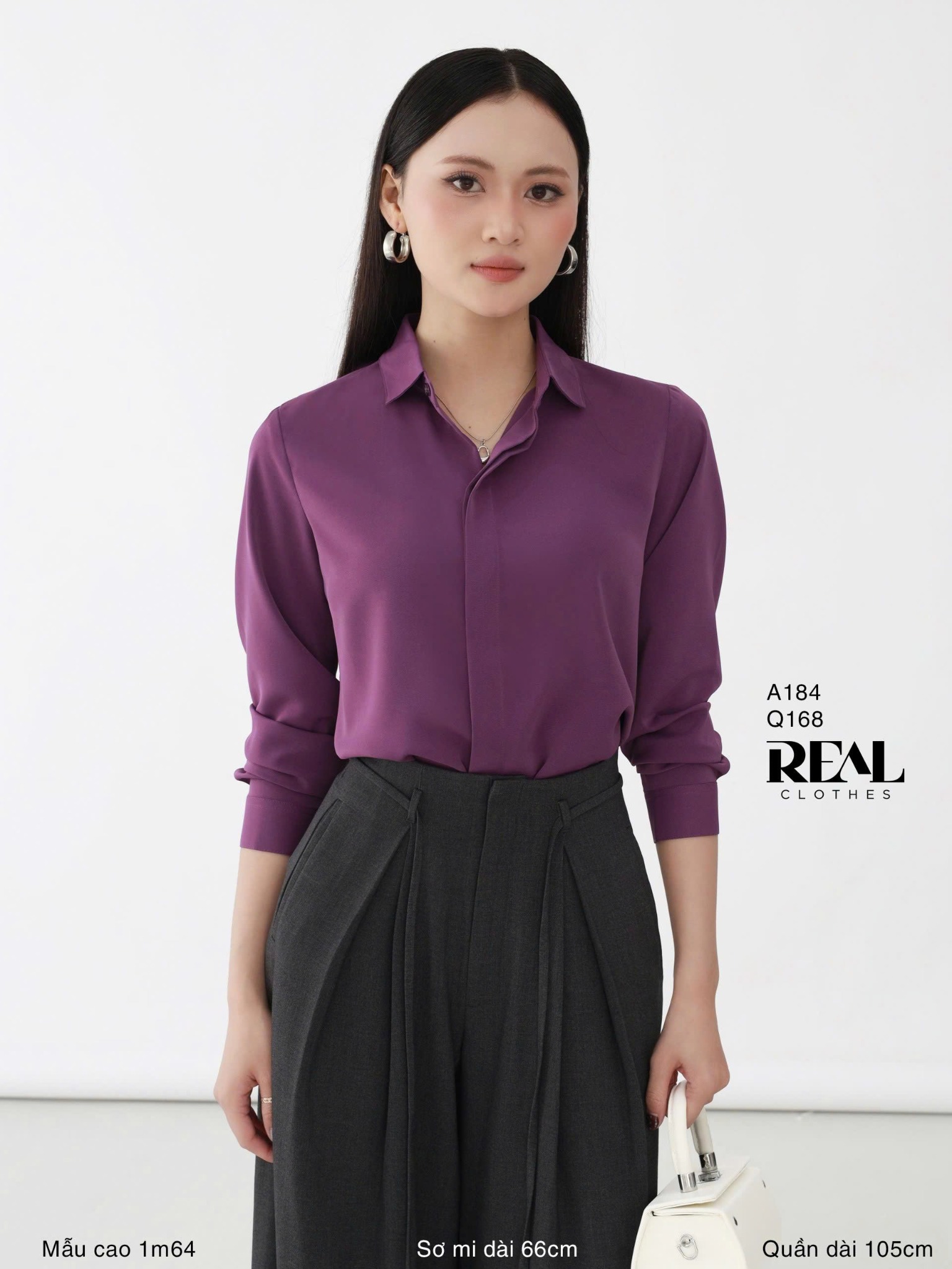Quần ống rộng xám đậm - size XS