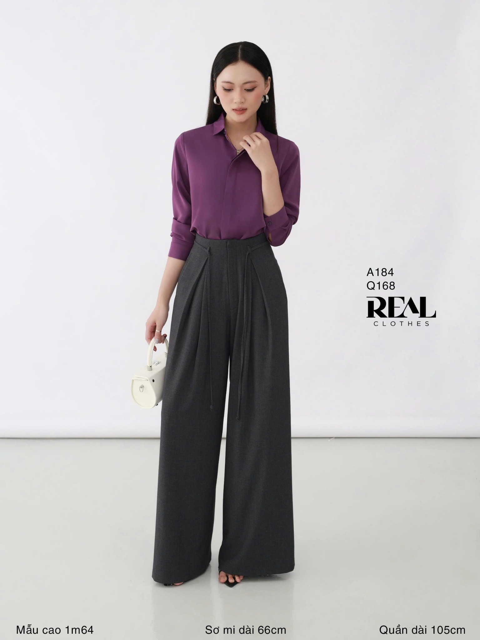 Quần ống rộng xám đậm - size XS