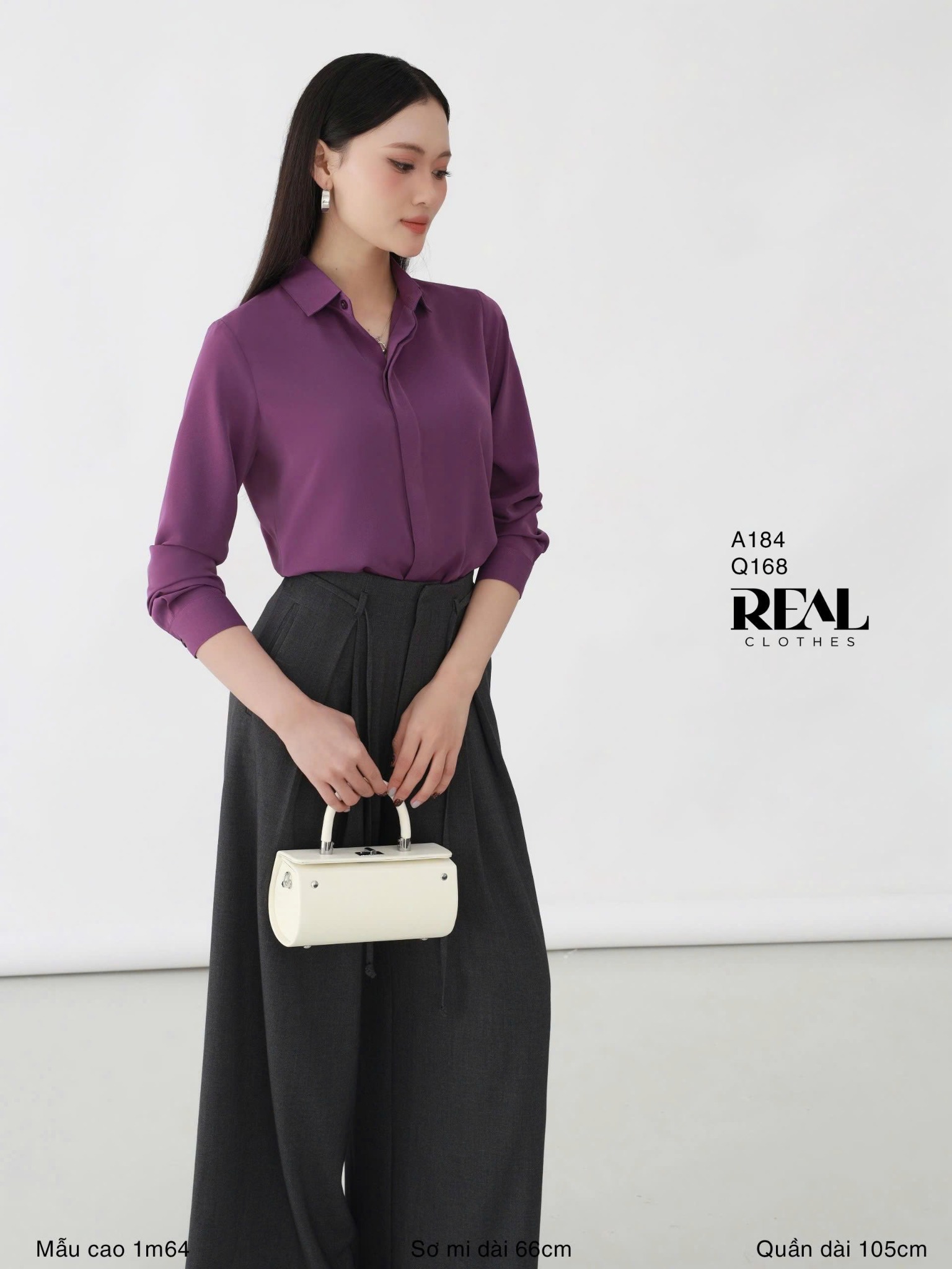 Quần ống rộng xám đậm - size XS