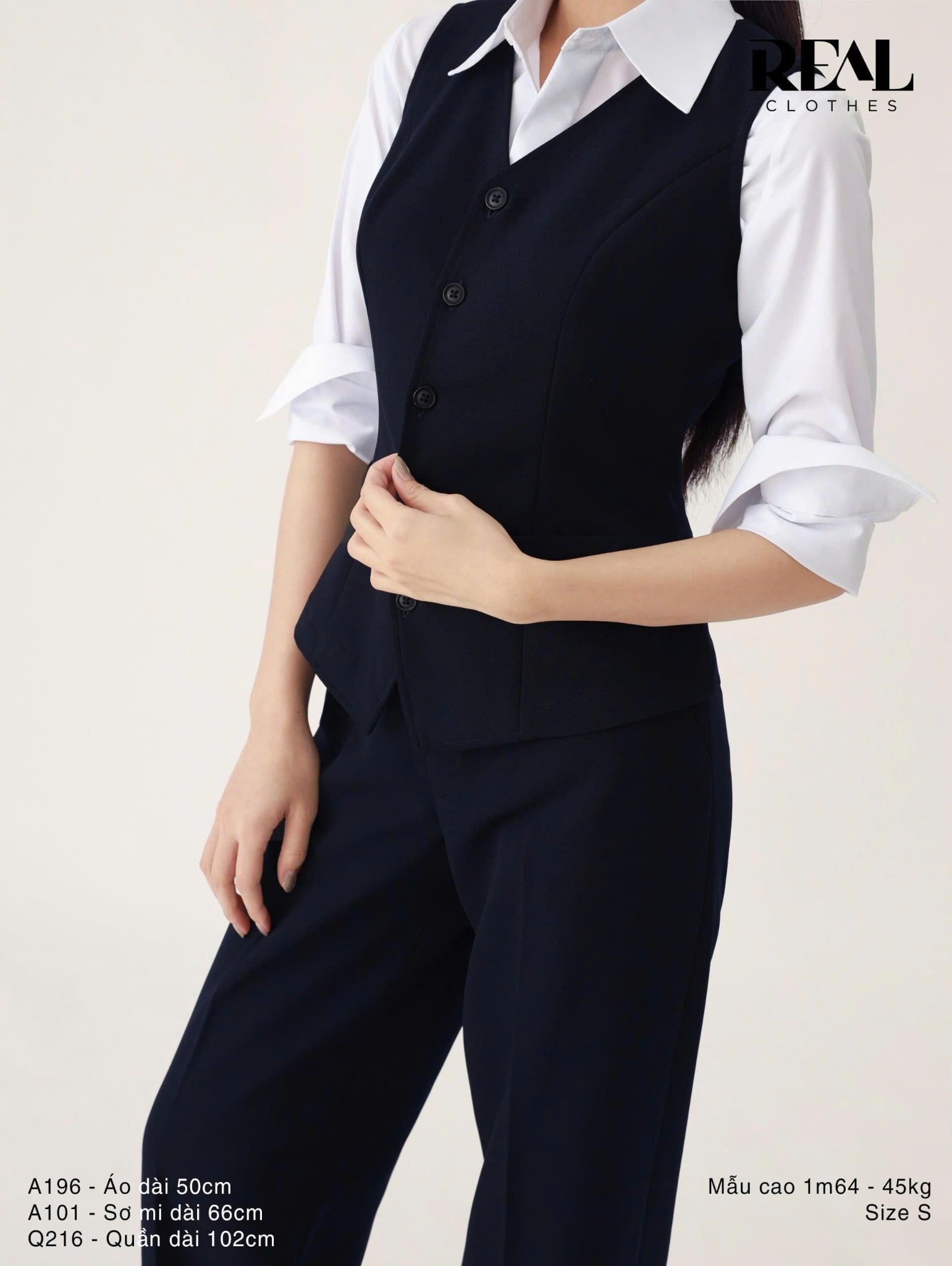 Quần suông Paris xanh đen