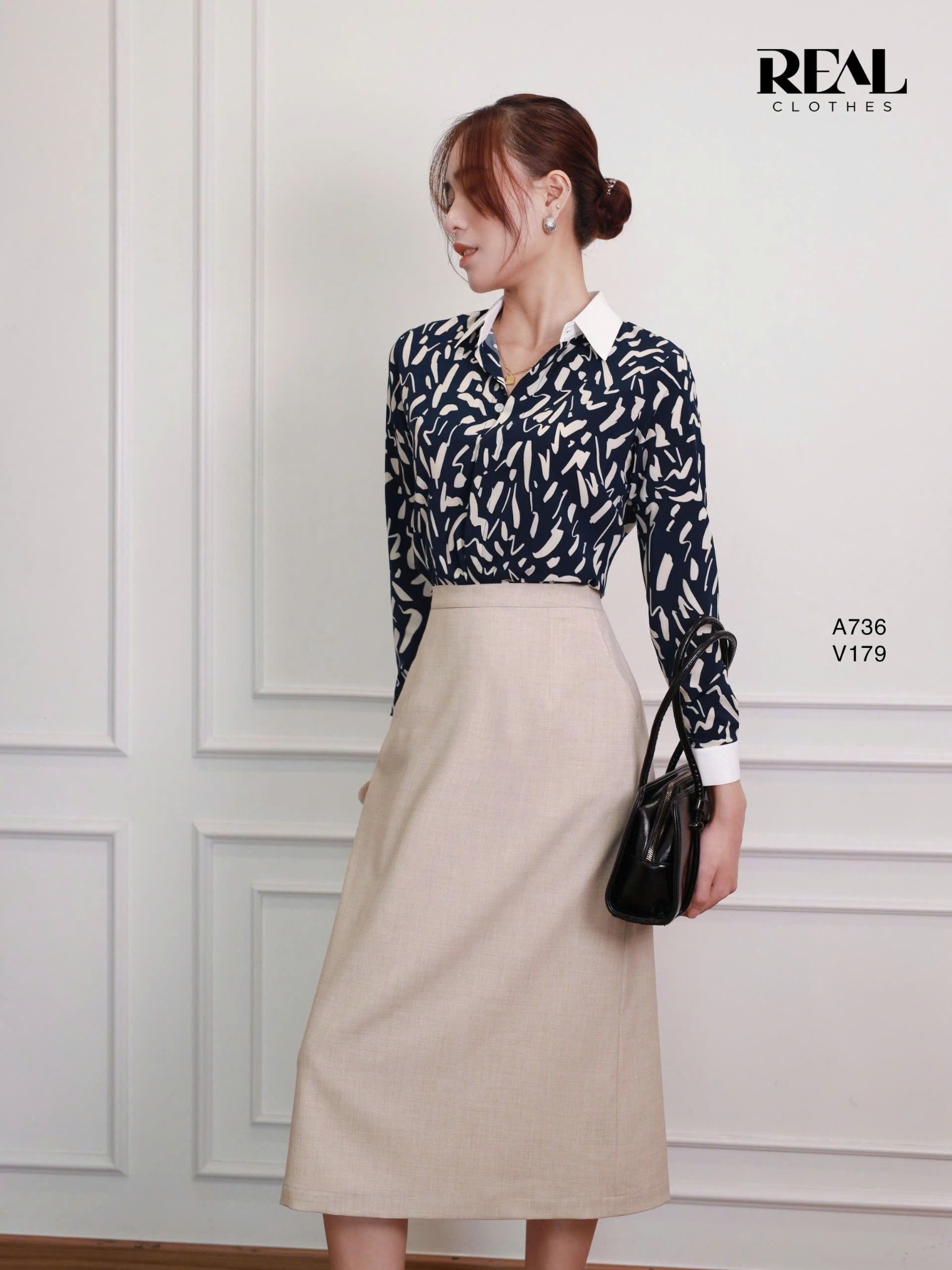 Váy Japan dài kem gân