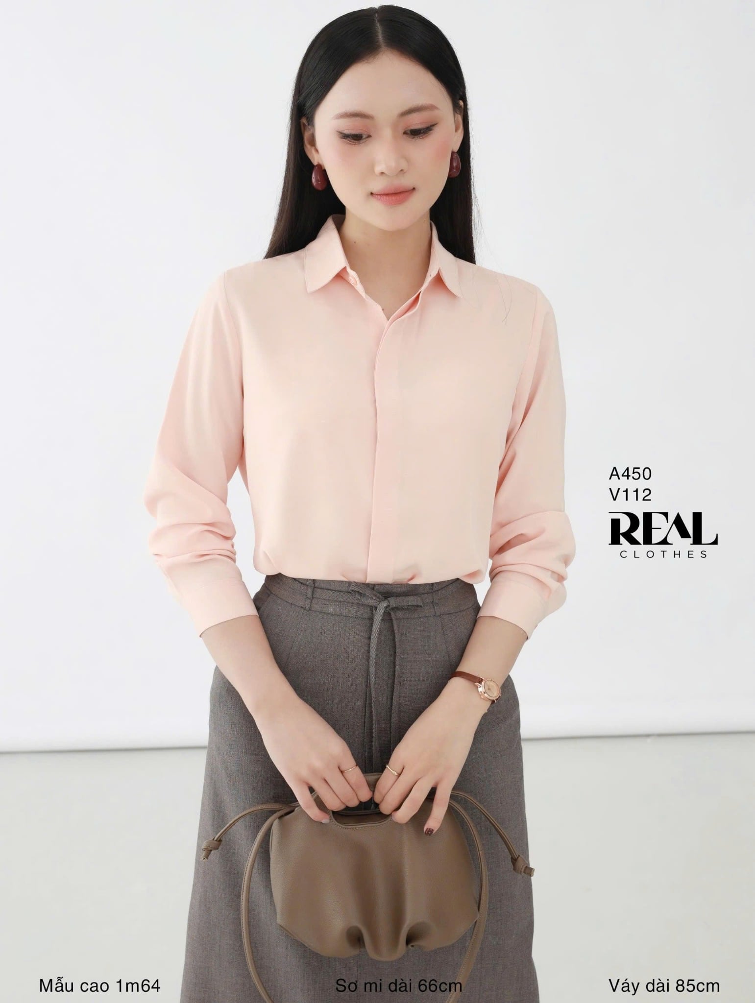  Sơ mi cổ mềm cam nhạt MỚI 