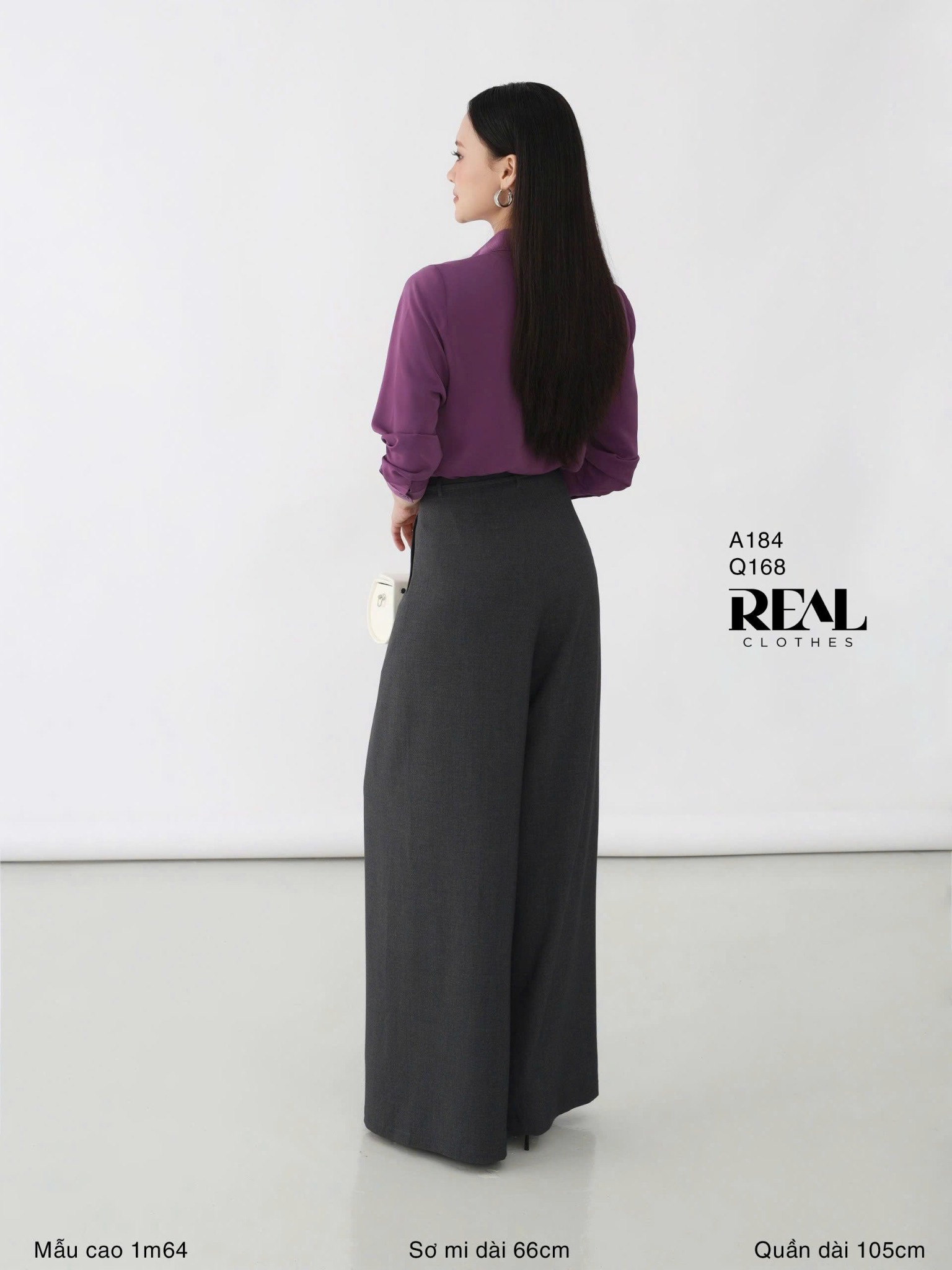 Quần ống rộng xám đậm - size XS