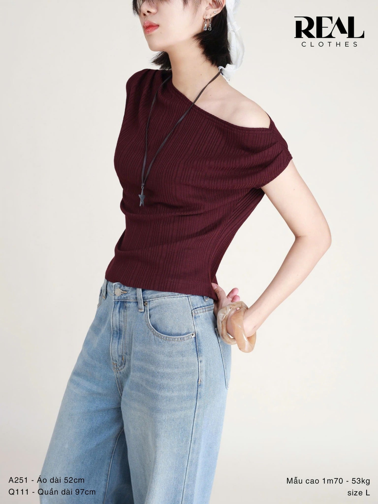 Quần Jeans suông xanh nhạt