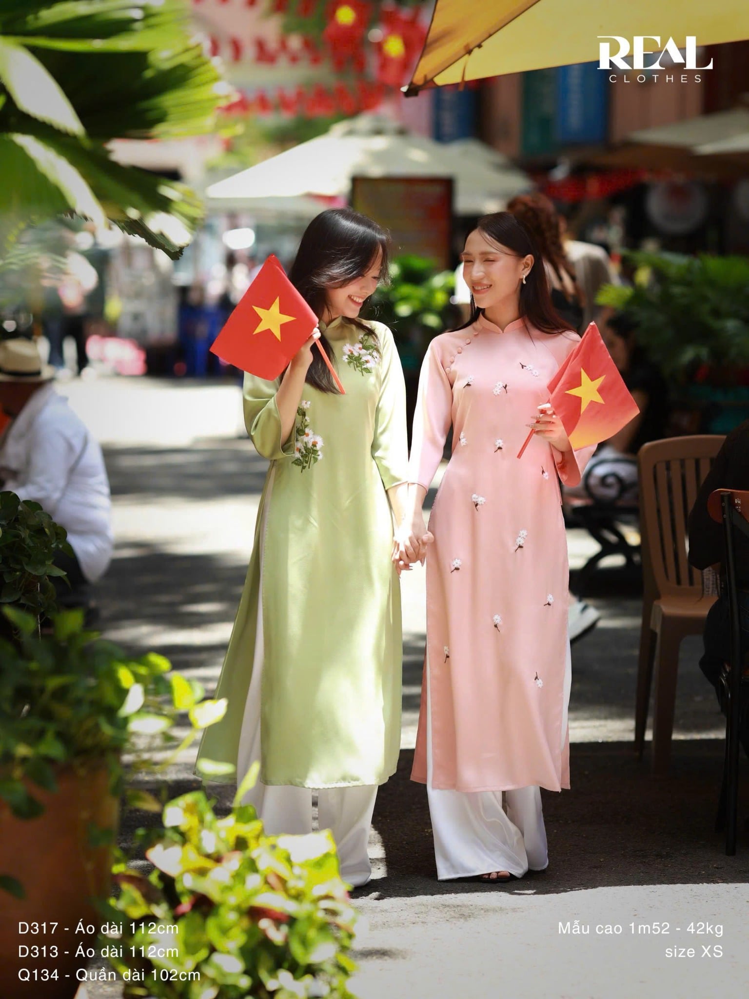 Áo dài cách tân Vivi hồng cam