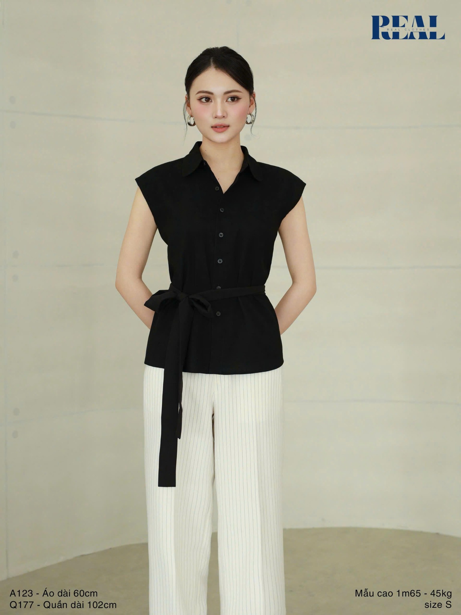 Quần suông Paris sọc trắng