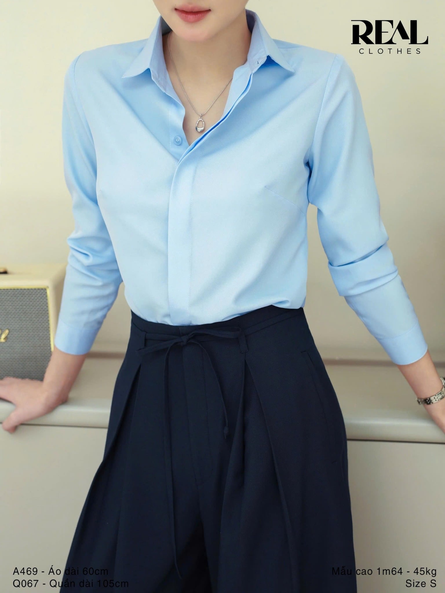  Sơ mi cổ Đức blue 