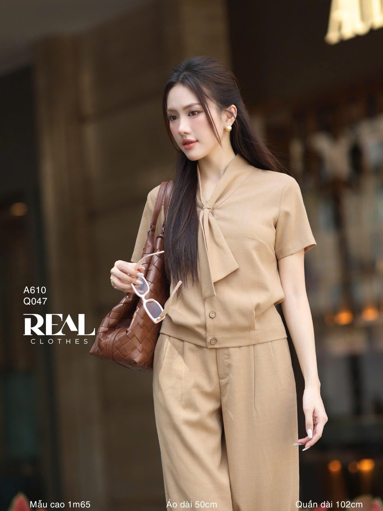 Quần suông HQ linen cafe sữa