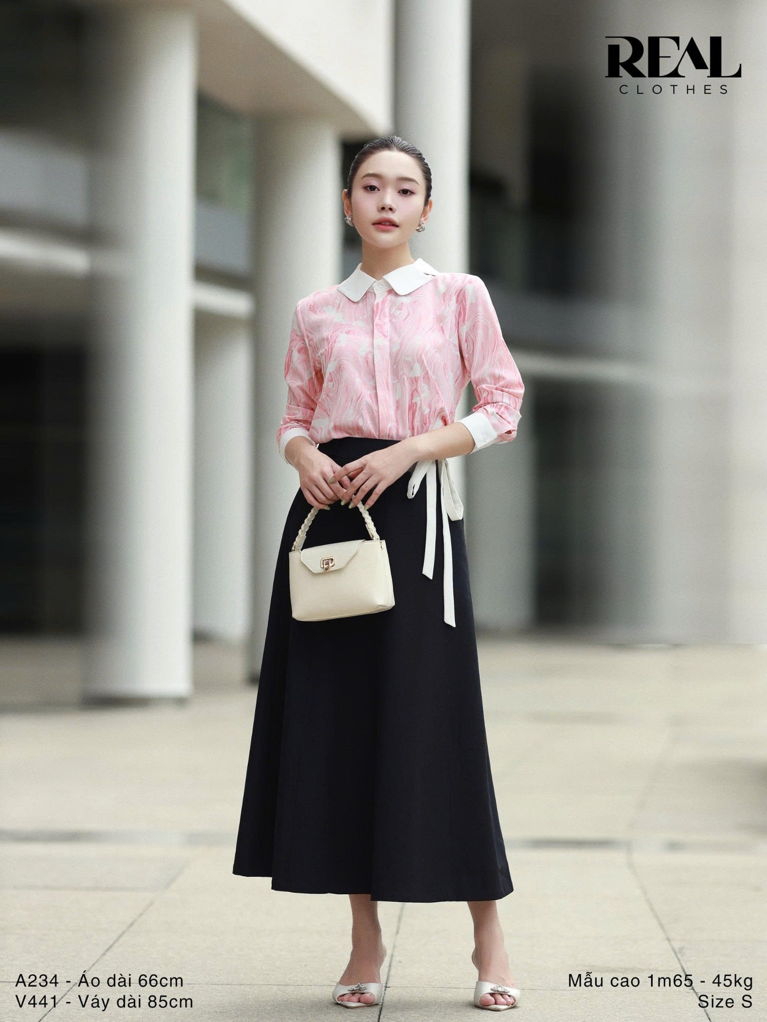 Sơ mi Hàn Quốc vệt hồng SALE