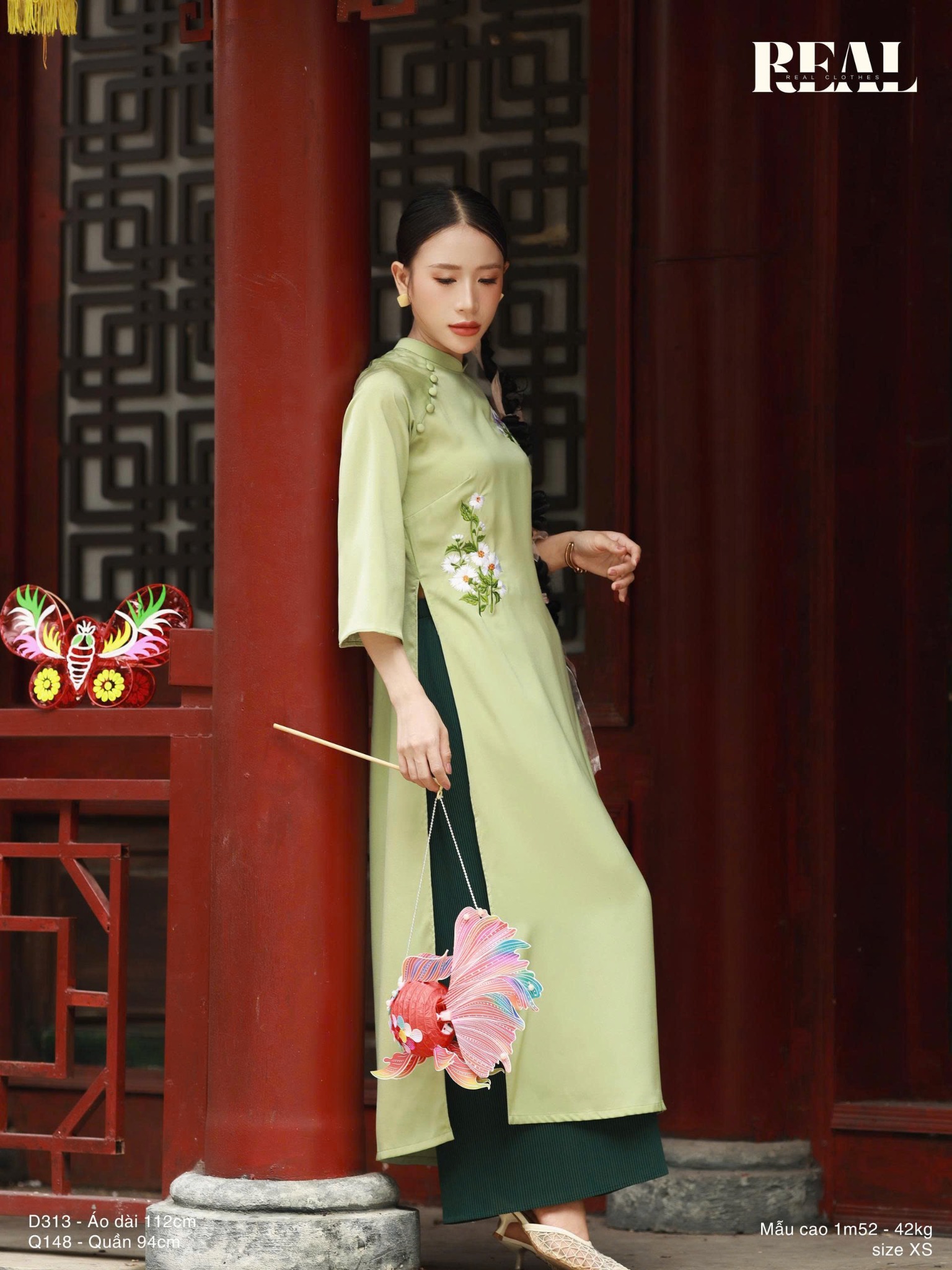 Quần dập li xanh lá dài 80 / 94 SALE