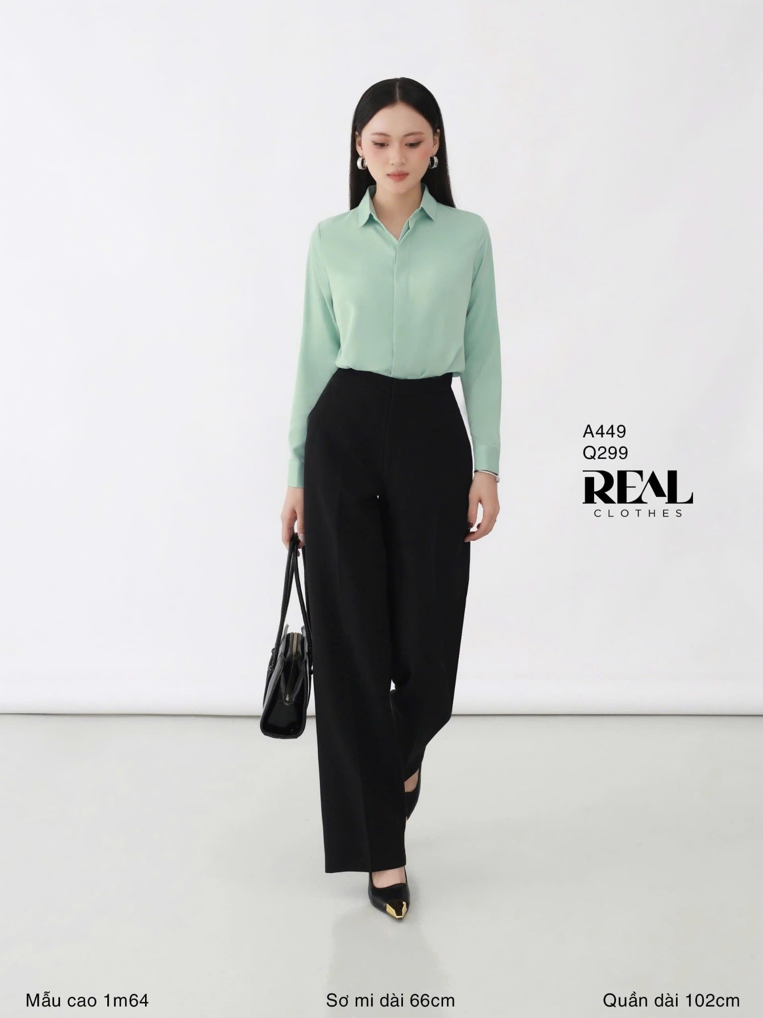  Quần lưng thun suông đen 