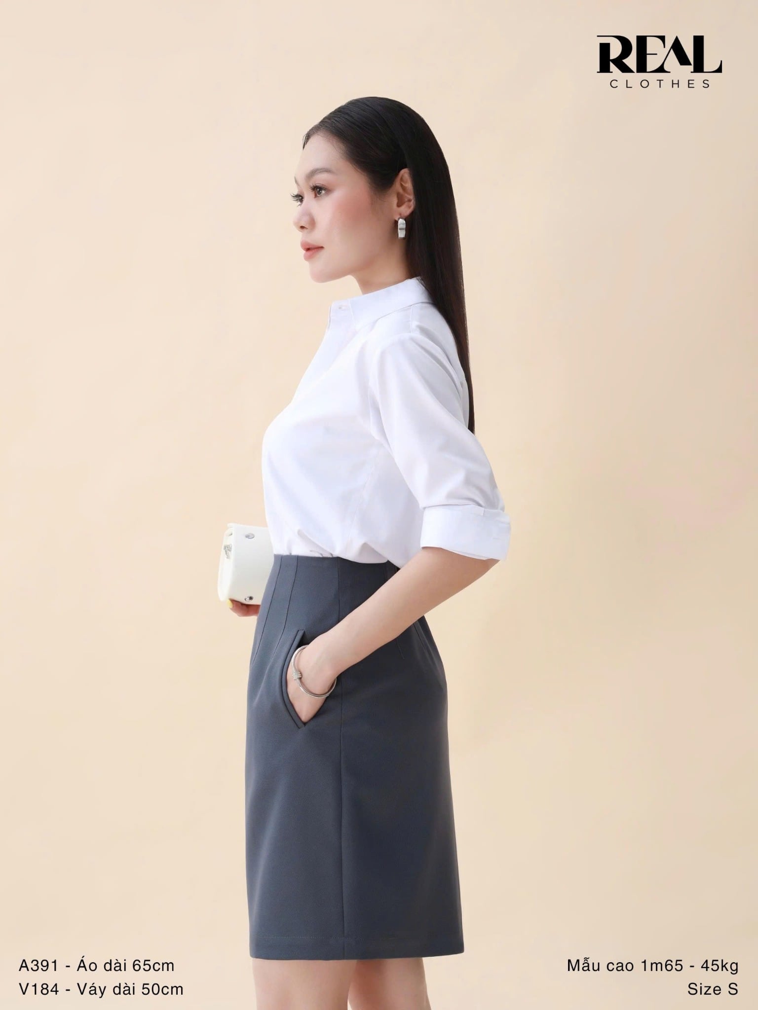 Sơ mi form rộng trắng MỚI