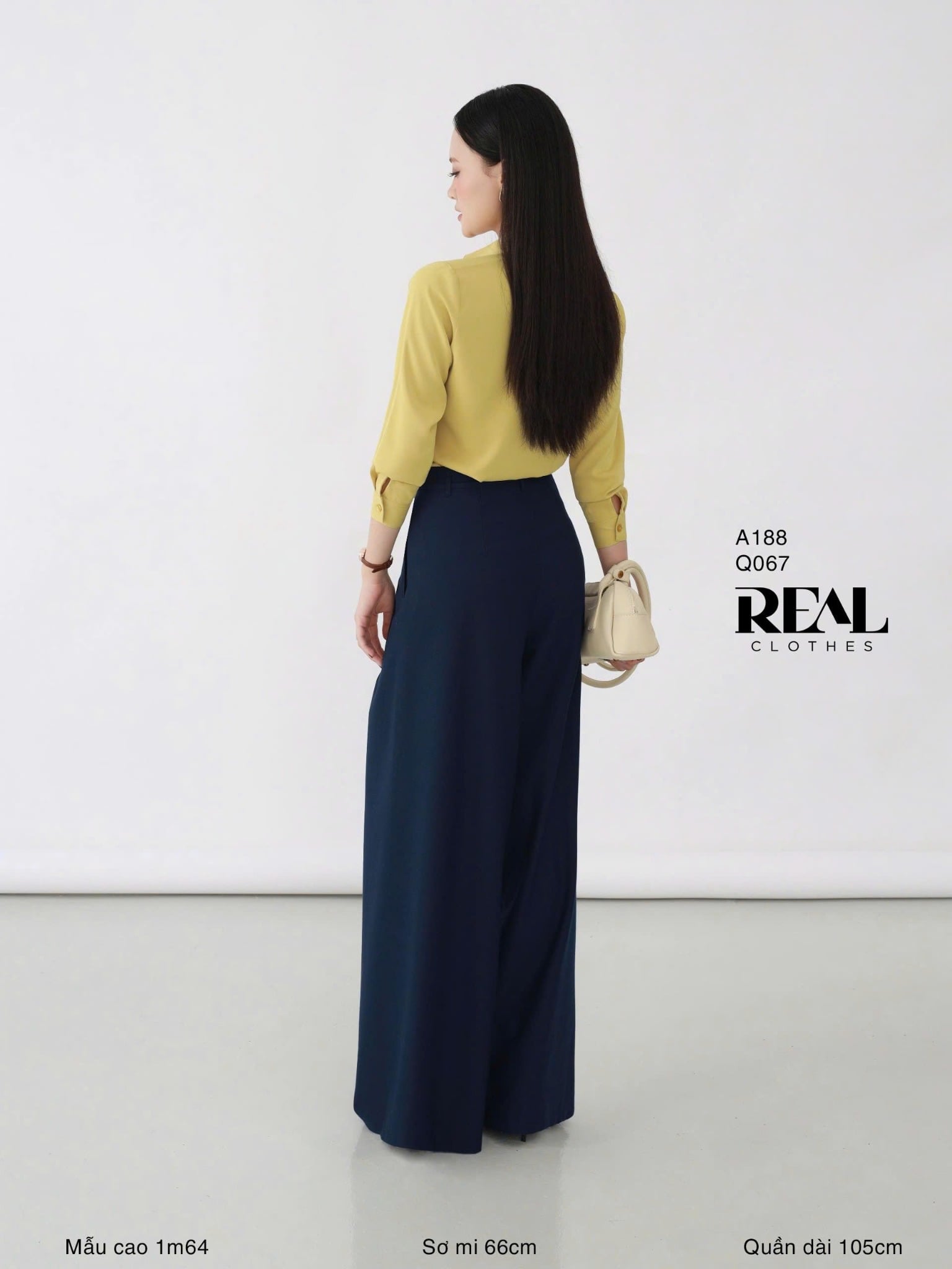 Quần ống rộng xanh đen