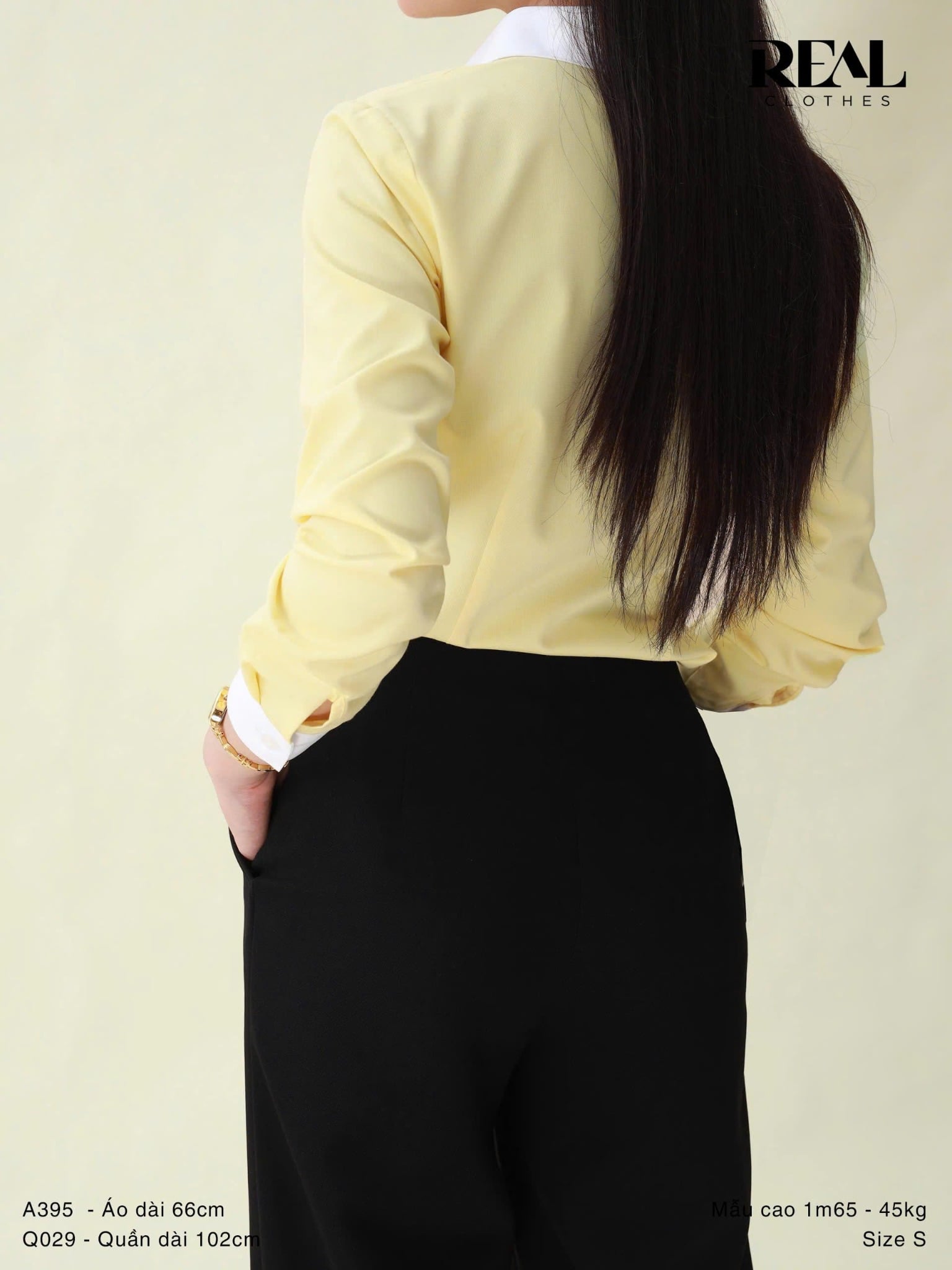 Sơ mi phối cổ Yola vàng