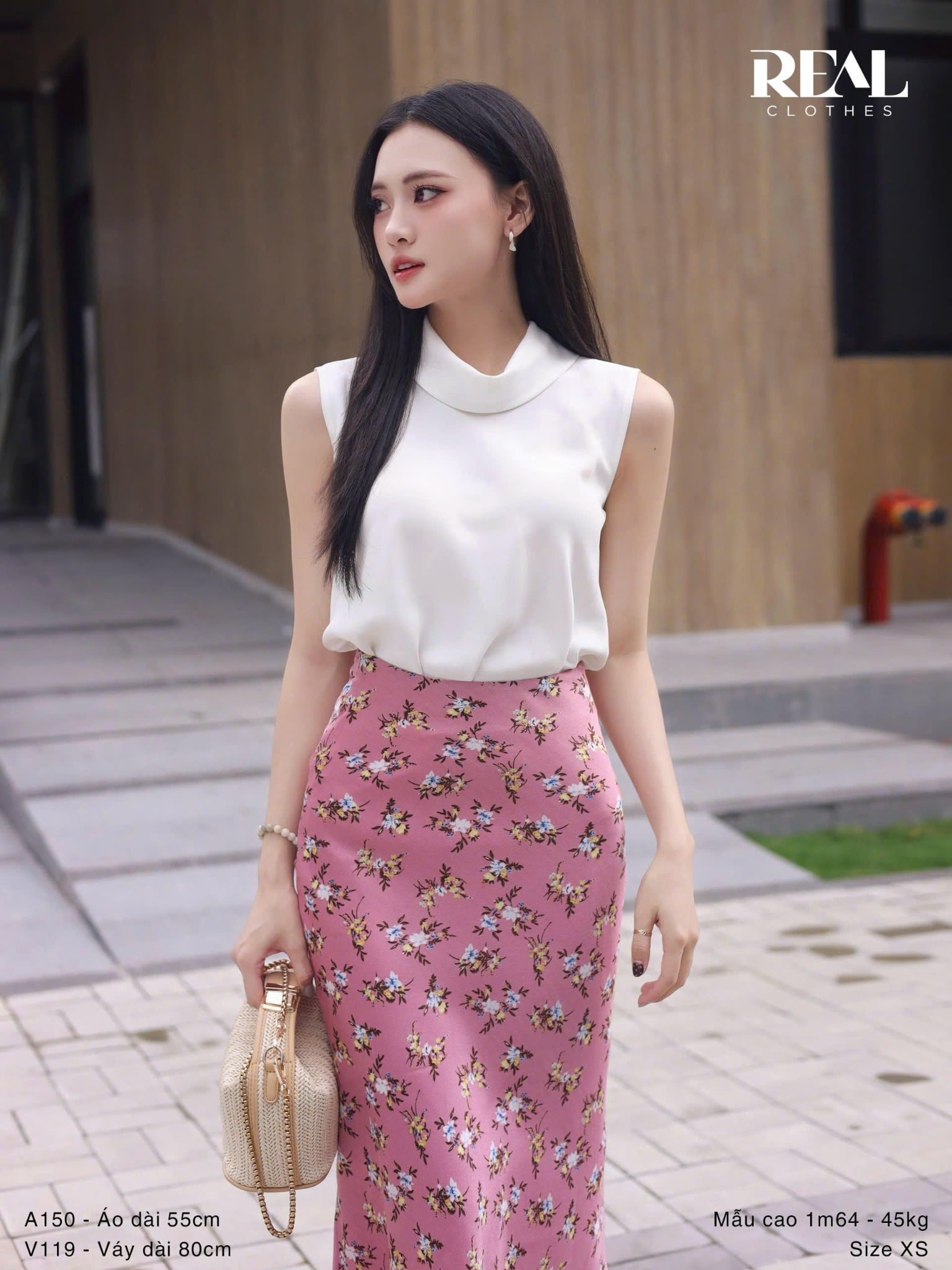 Váy Milan hoa hồng SALE