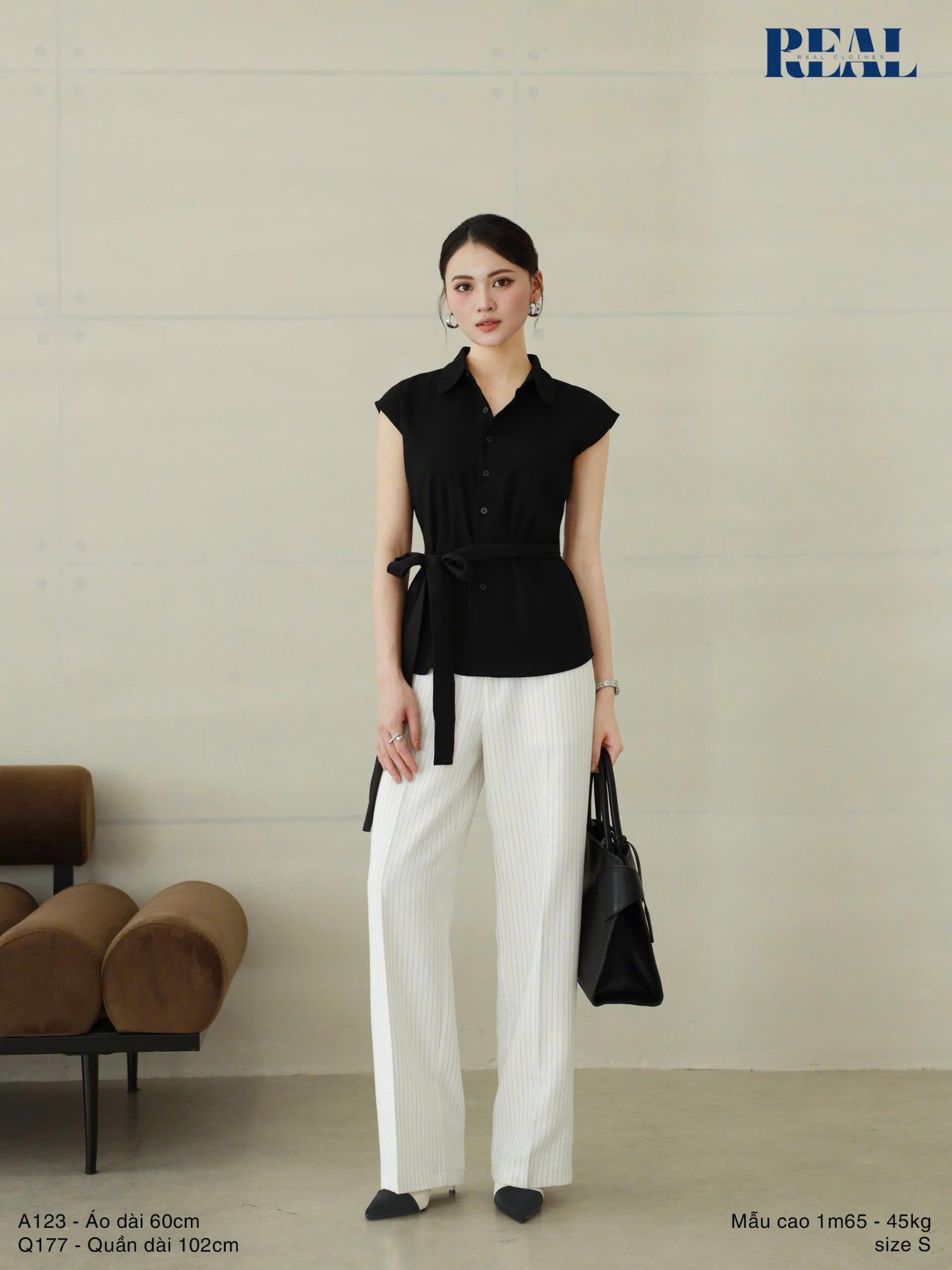 Quần suông Paris sọc trắng