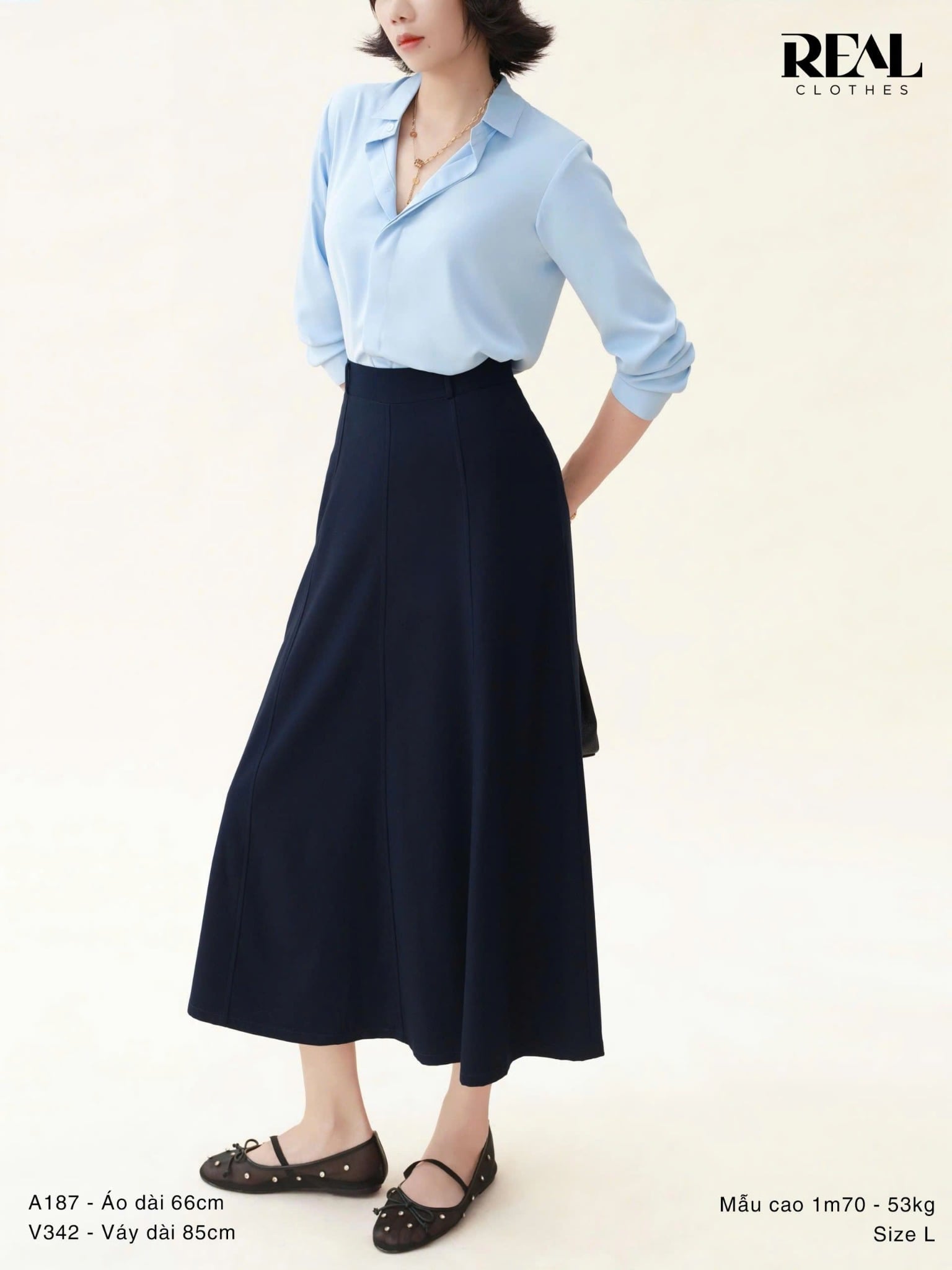 Sơ mi cổ mềm blue