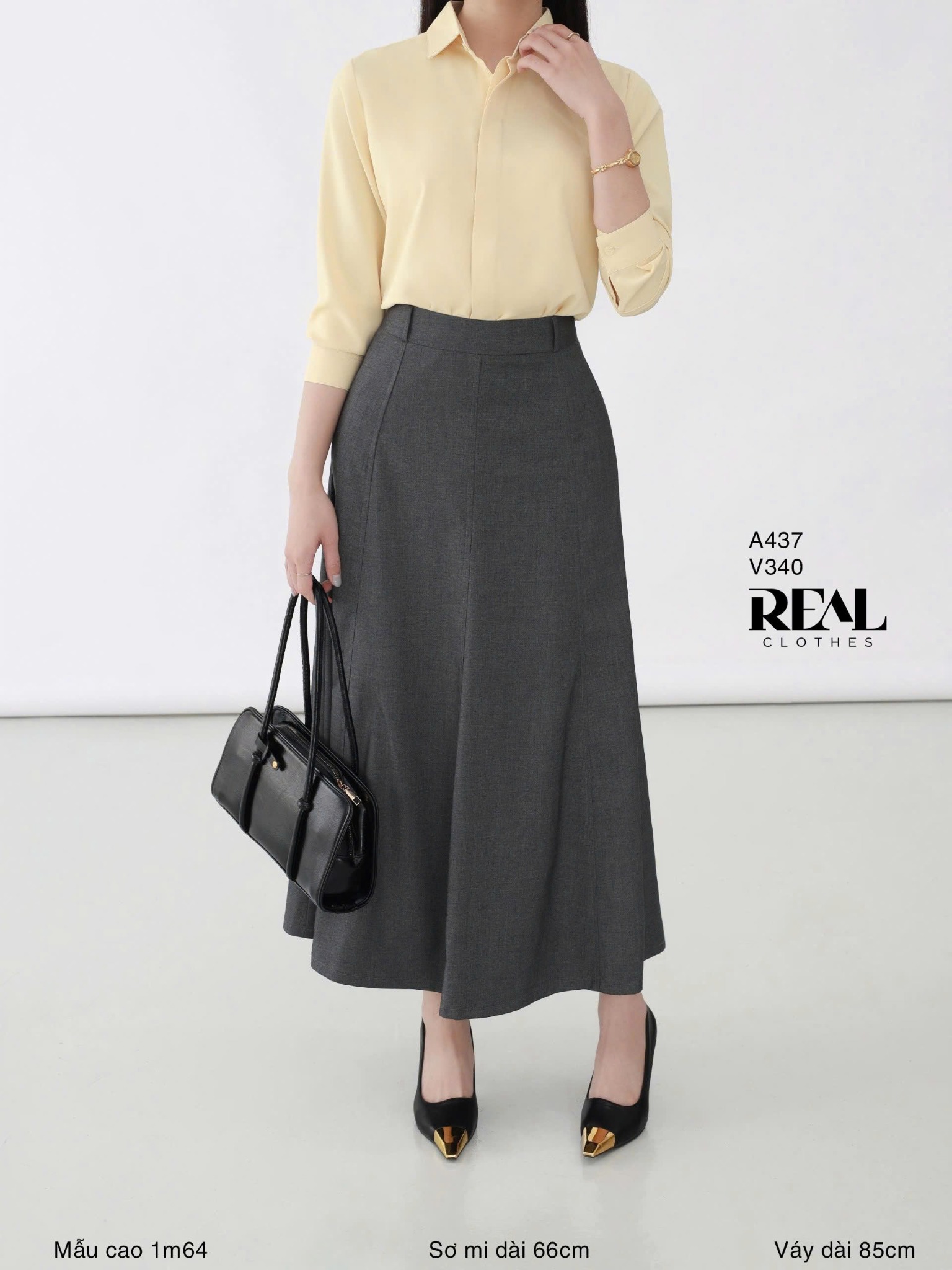 Váy Rachel xám đậm