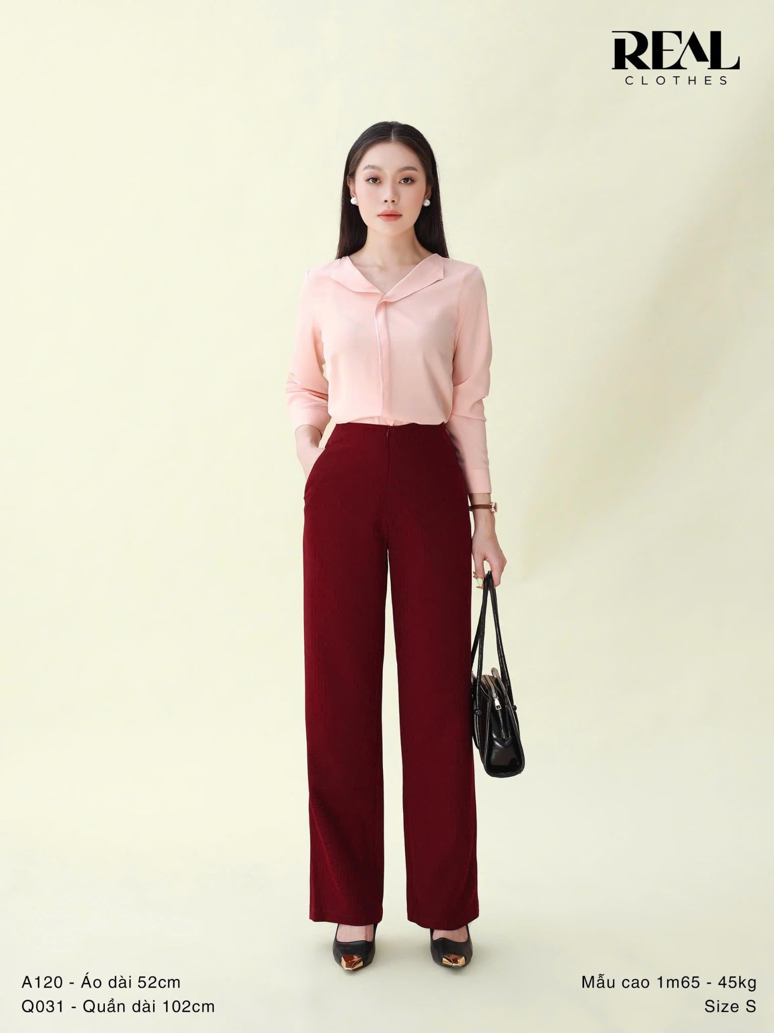  Quần suông cindy đỏ đô 