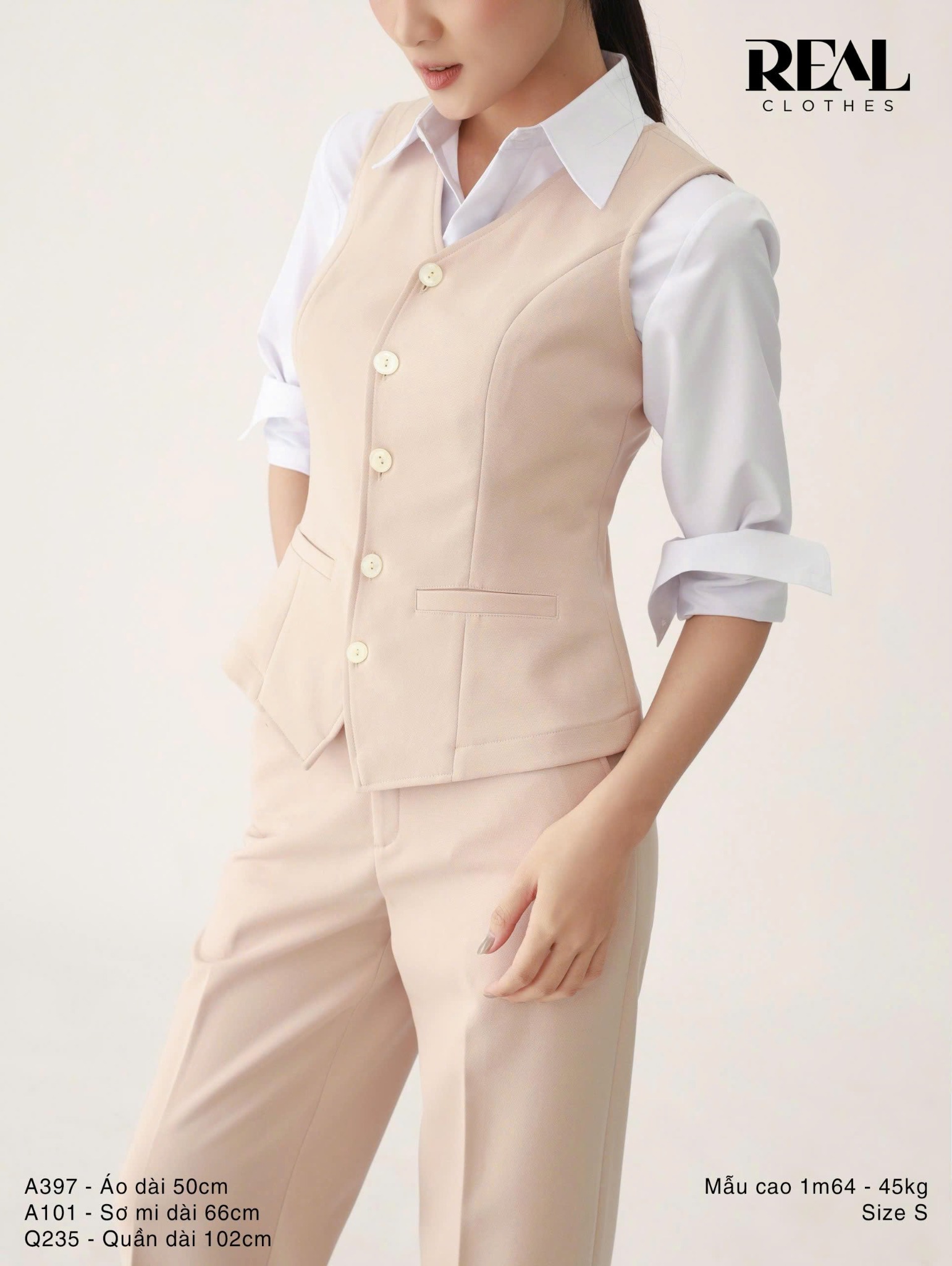 Áo kiểu ghile nude