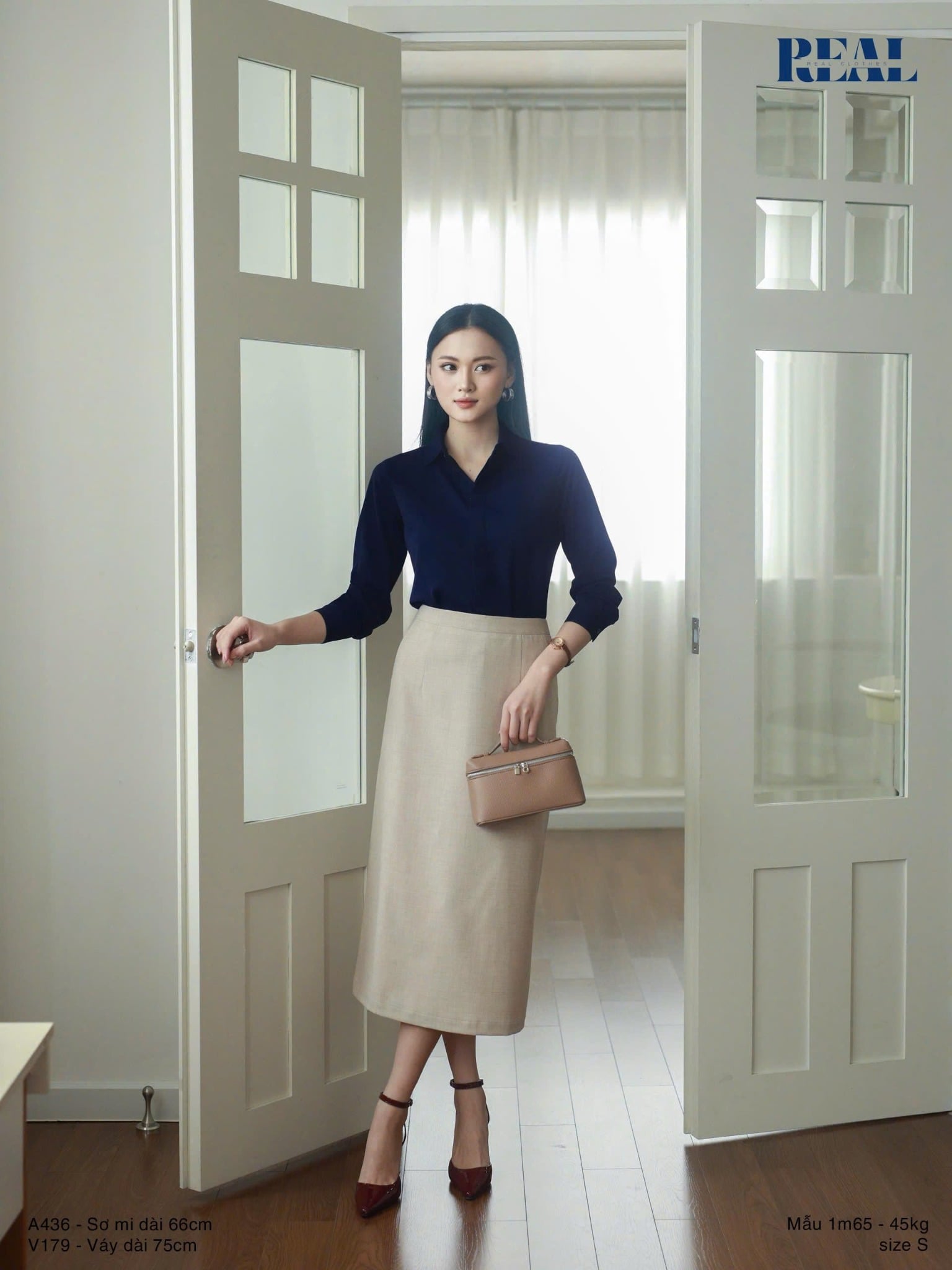 Sơ mi cổ mềm xanh đen MỚI