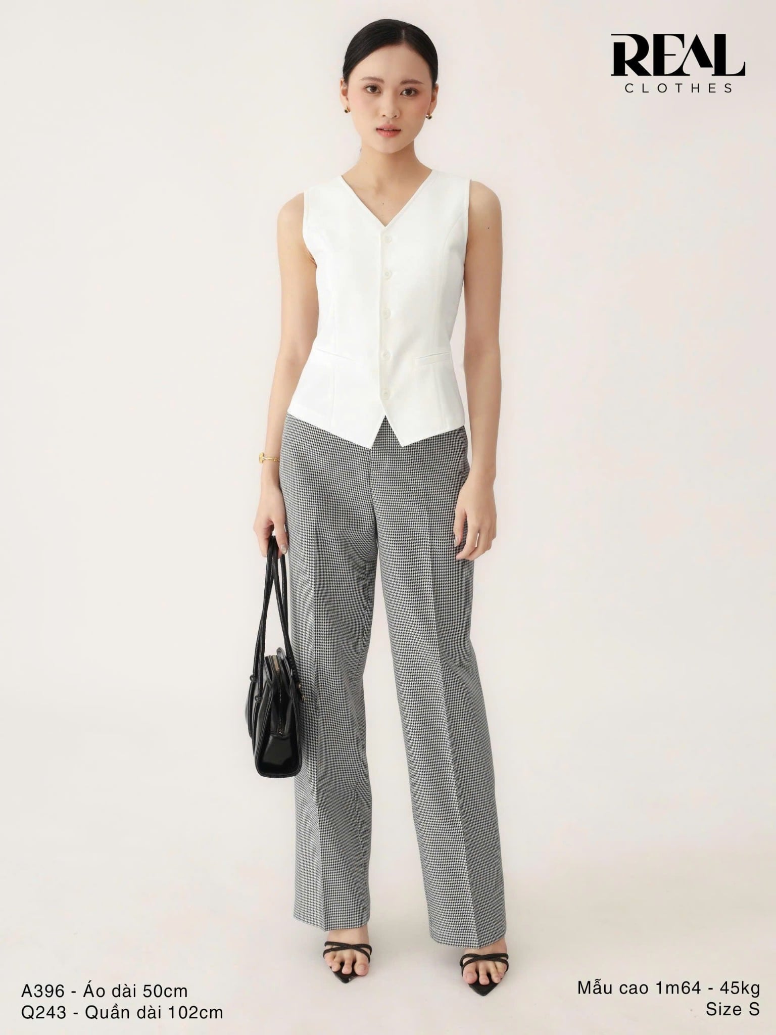 Quần suông Paris zigzag đen