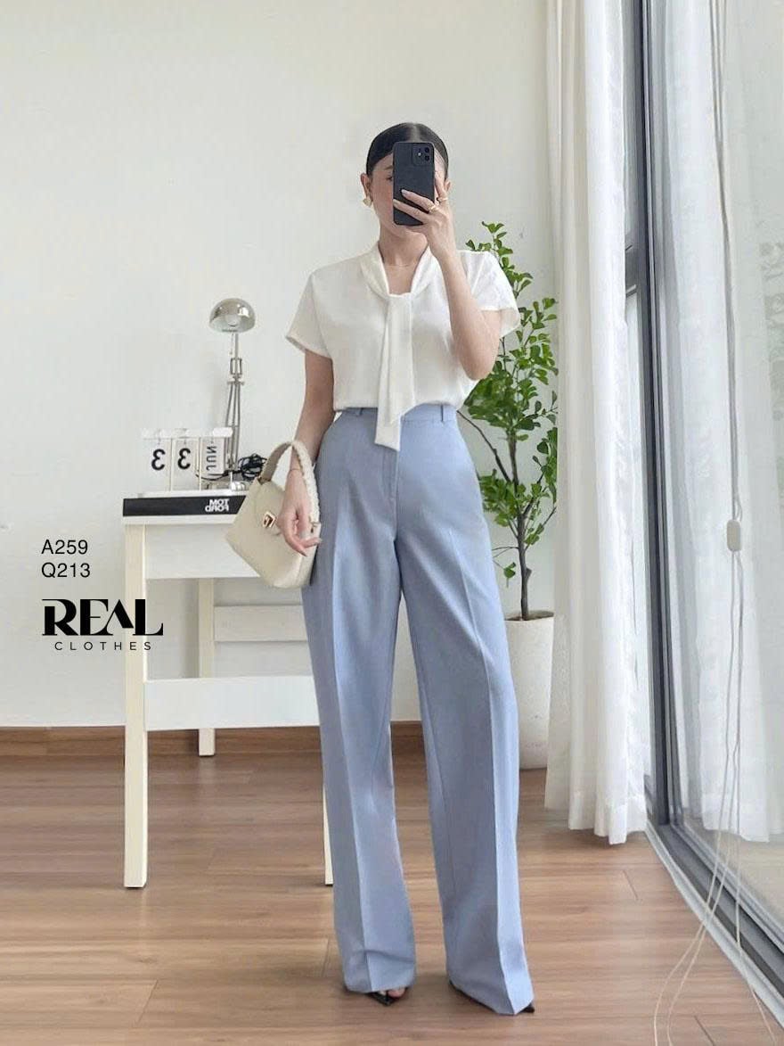 Quần suông Paris blue SALE