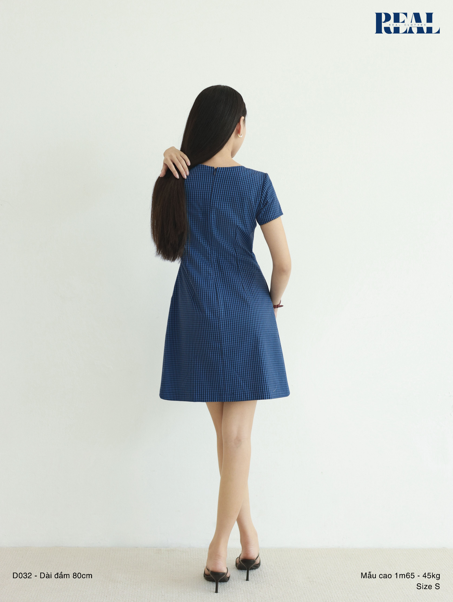 Đầm Jennie form A tay đủ navy
