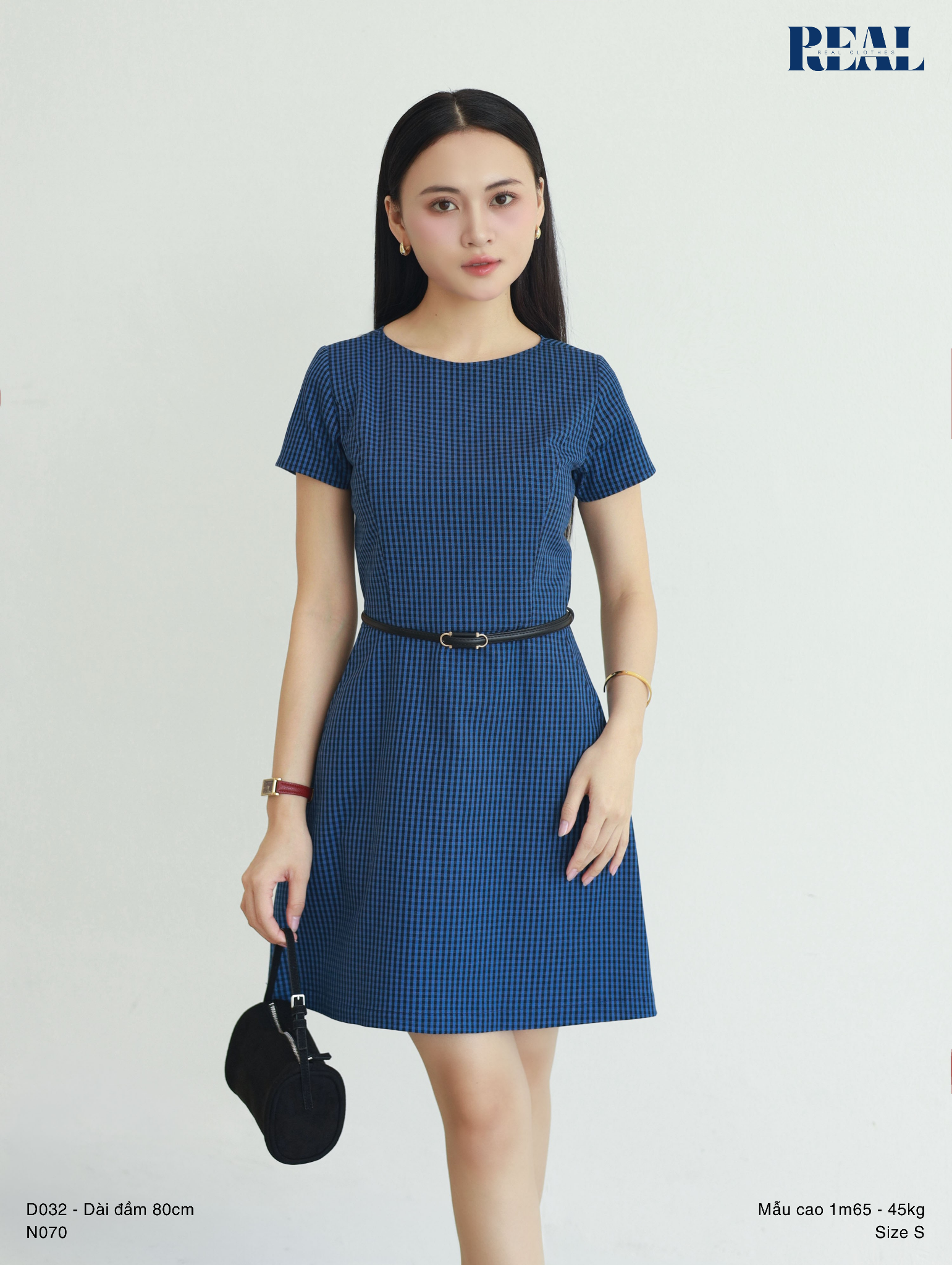 Đầm Jennie form A tay đủ navy