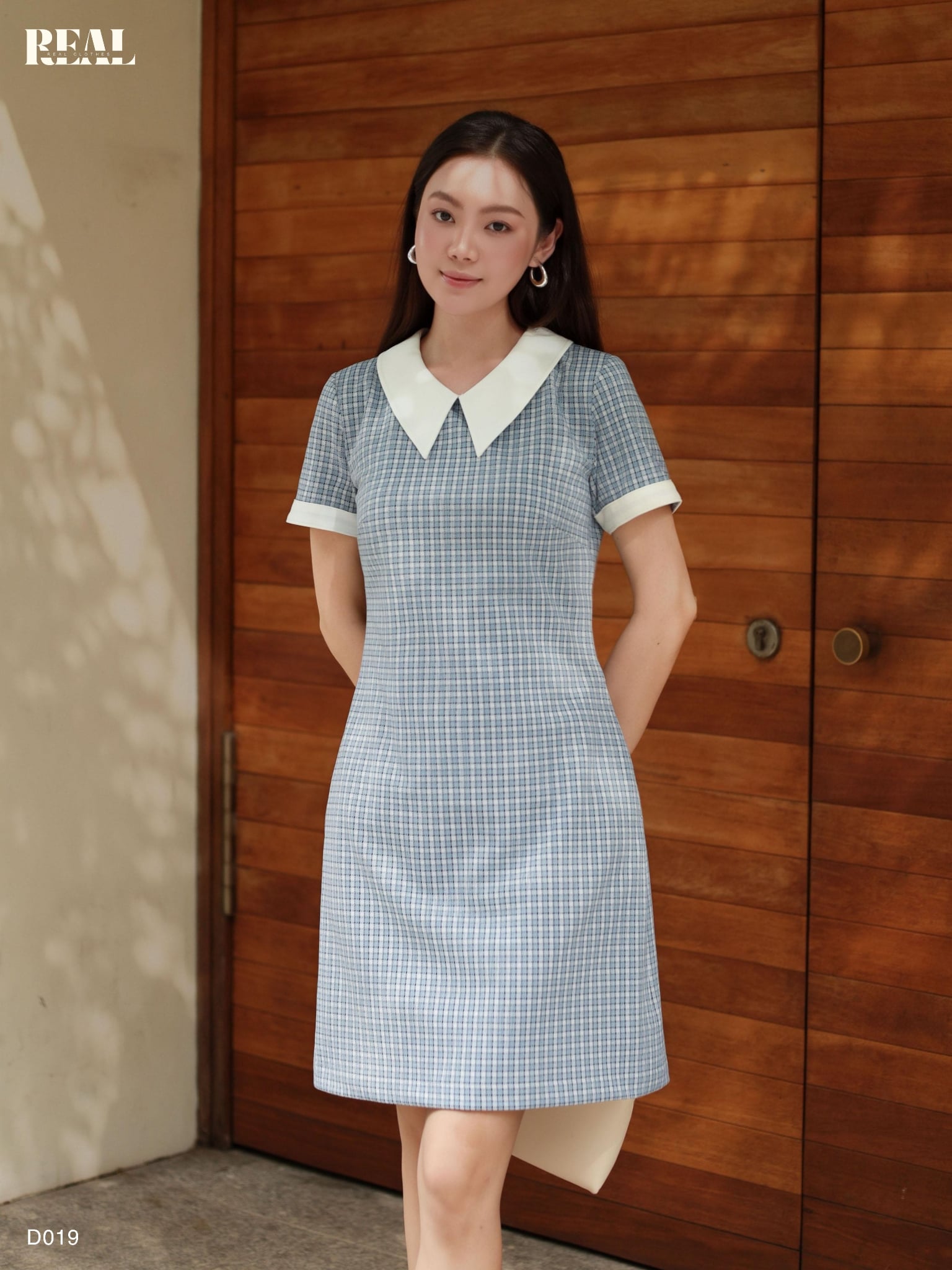 Đầm suông caro