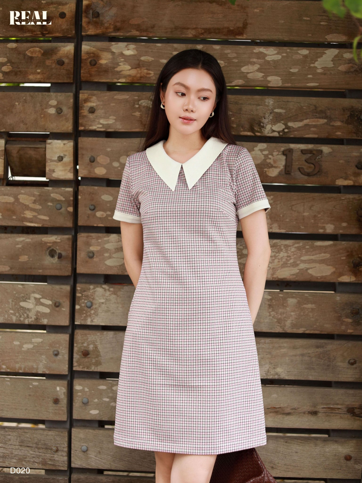 Đầm suông caro
