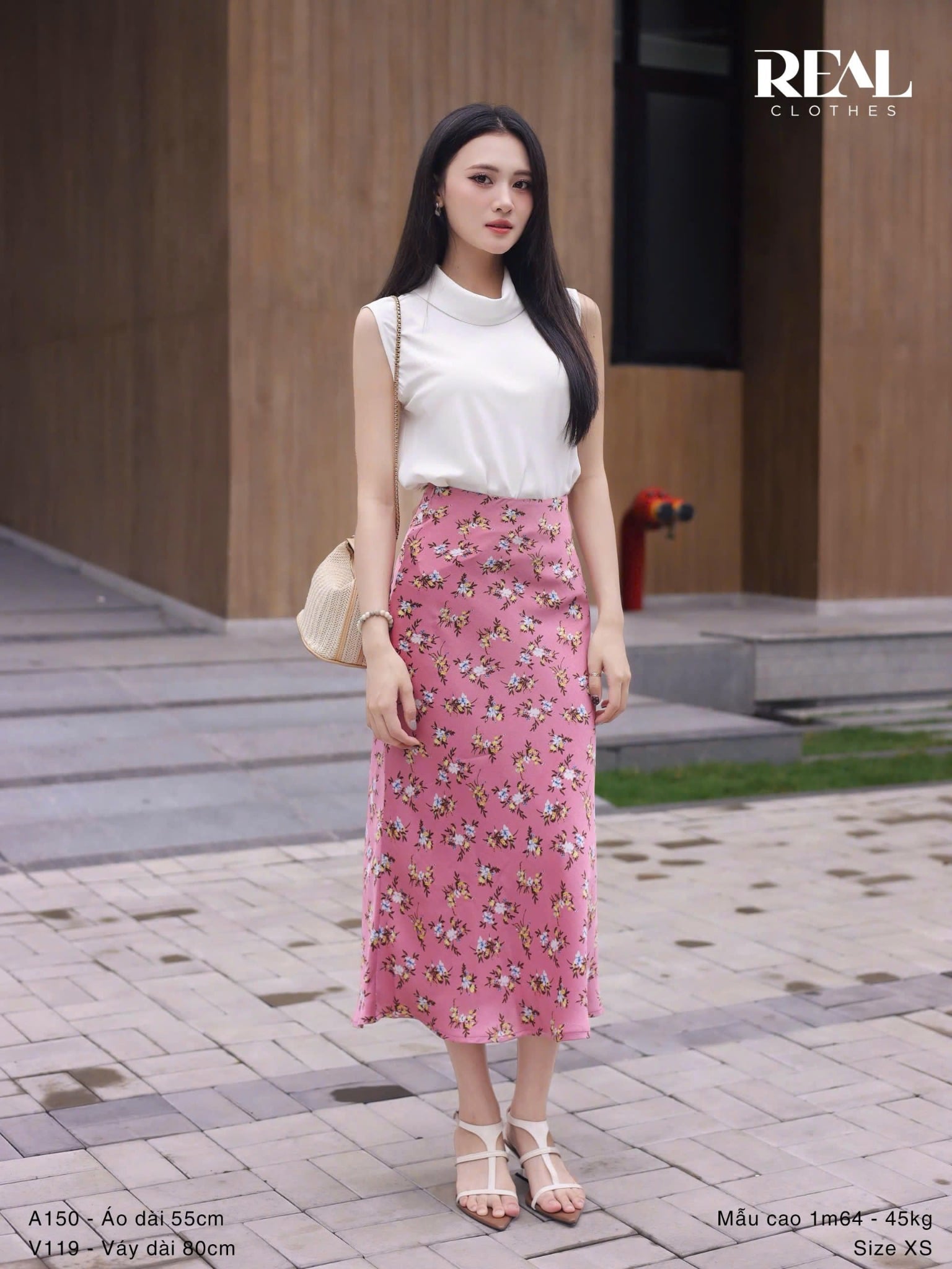 Váy Milan hoa hồng SALE