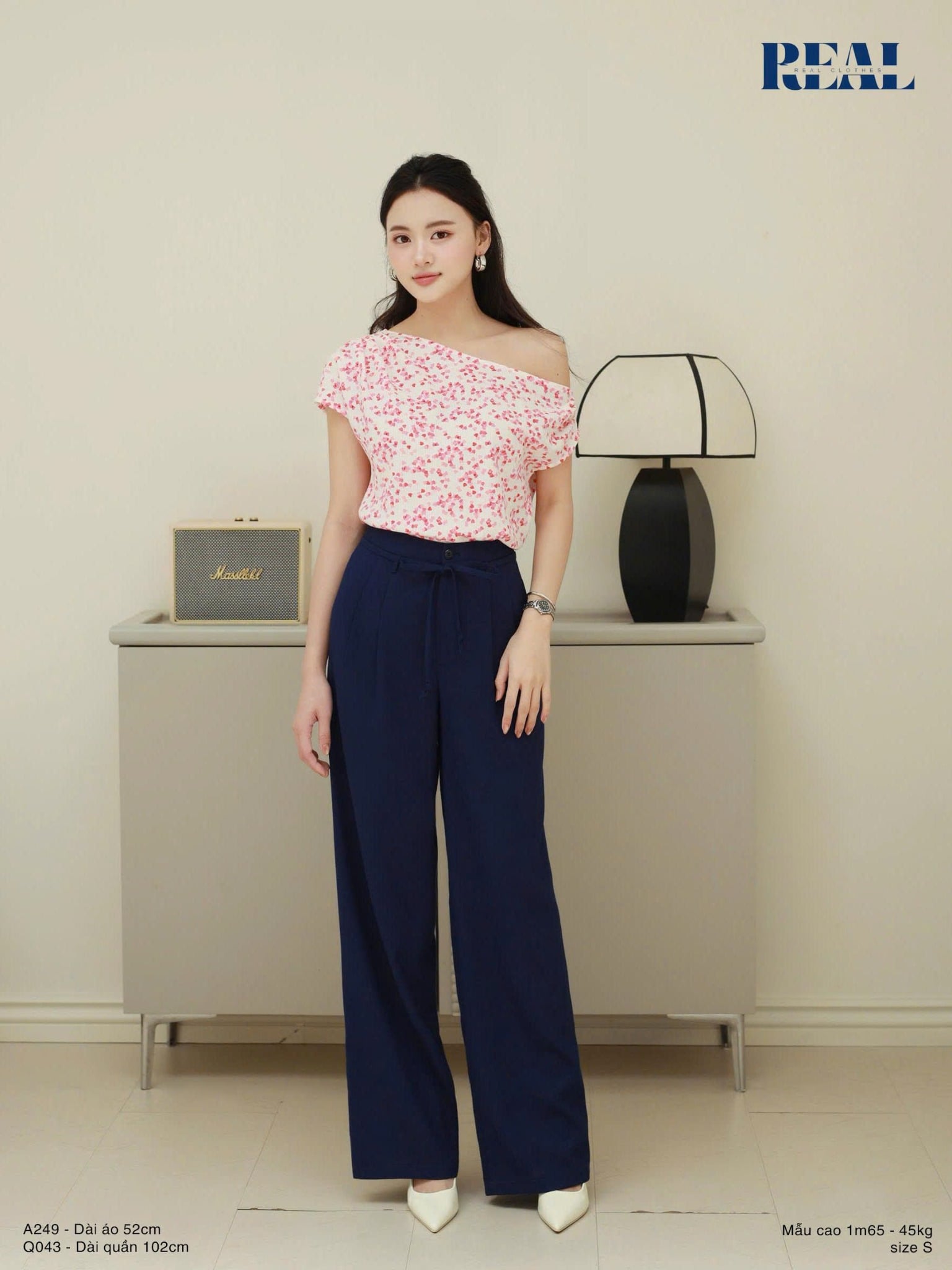 Quần suông HQ linen navy