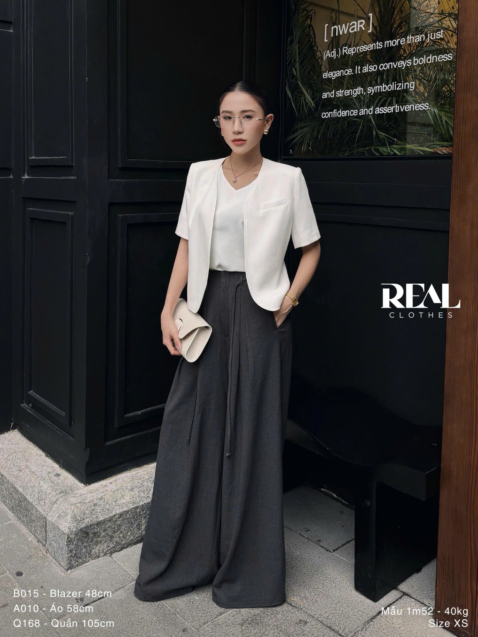 Quần ống rộng xám đậm - size XS