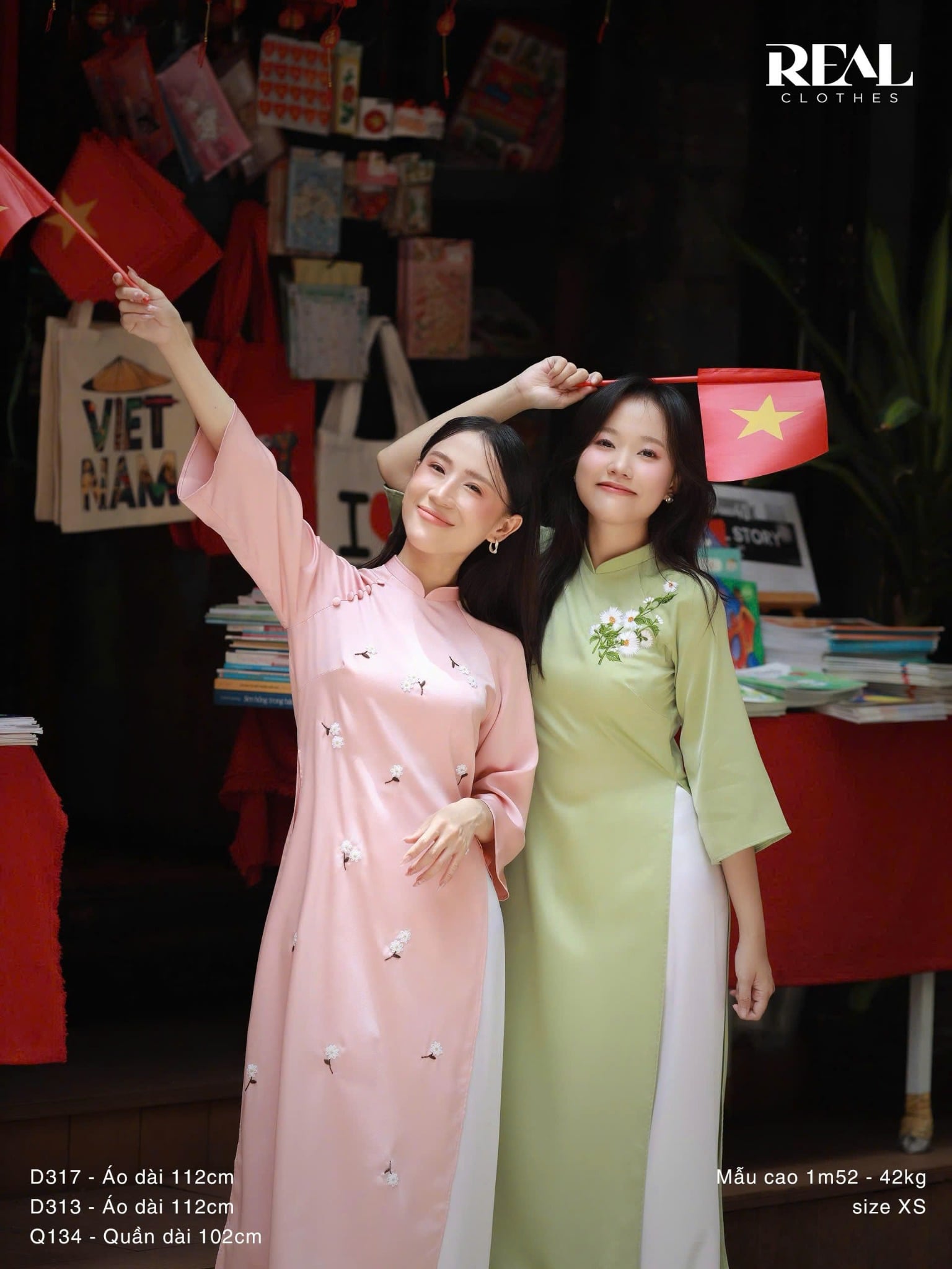  Áo dài cách tân Vivi hồng cam 