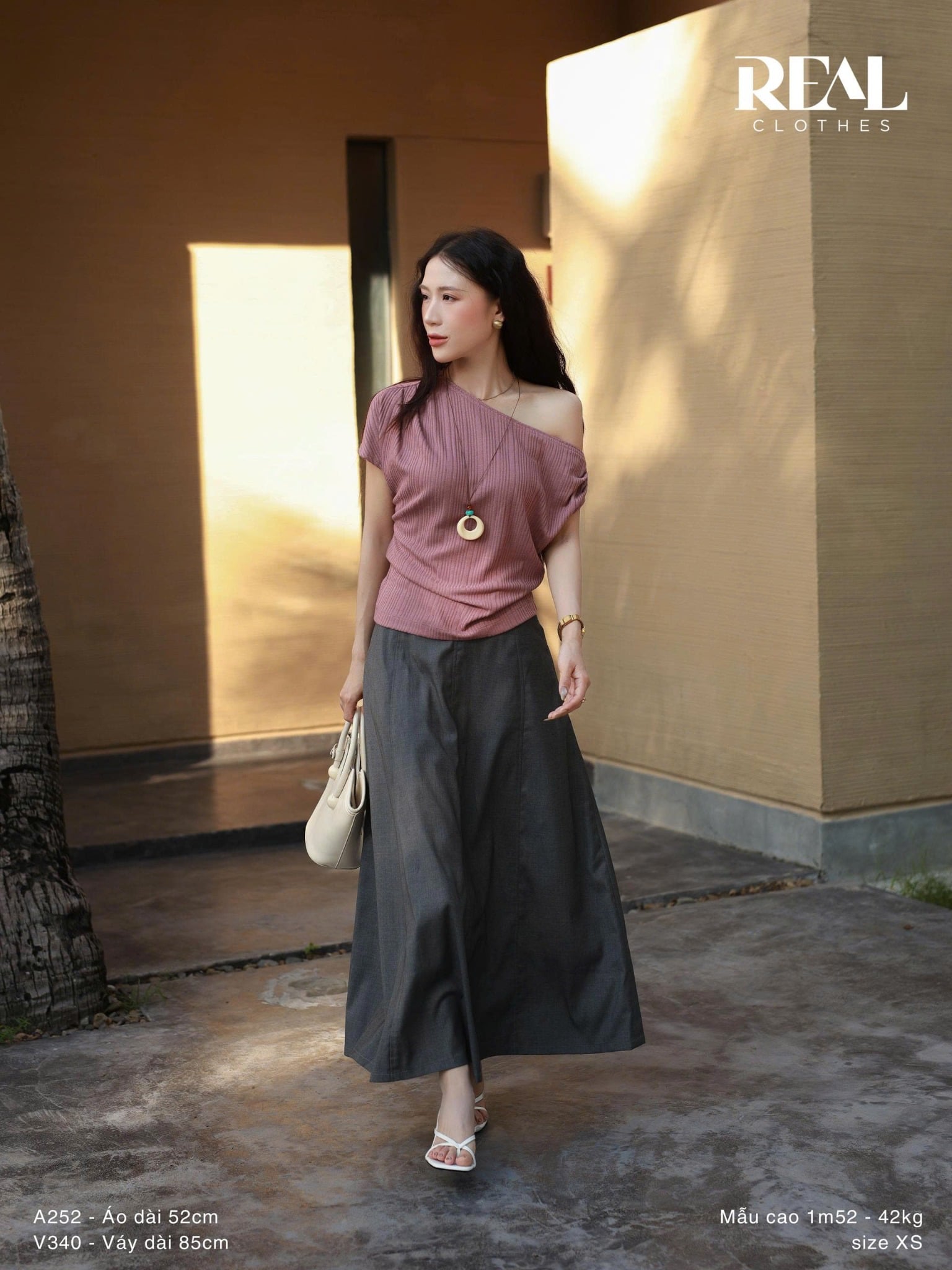 Váy Rachel xám đậm