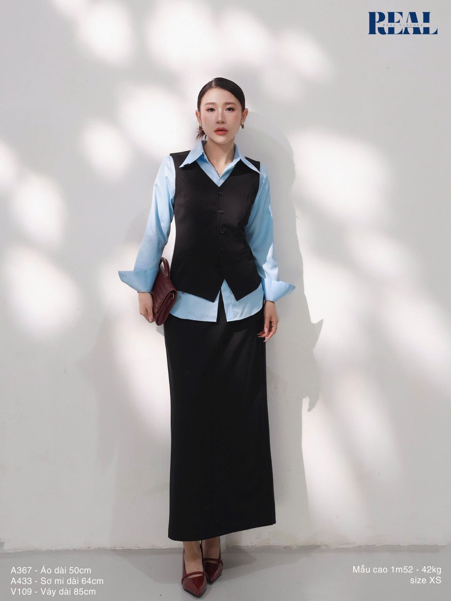 Áo kiểu ghile đen