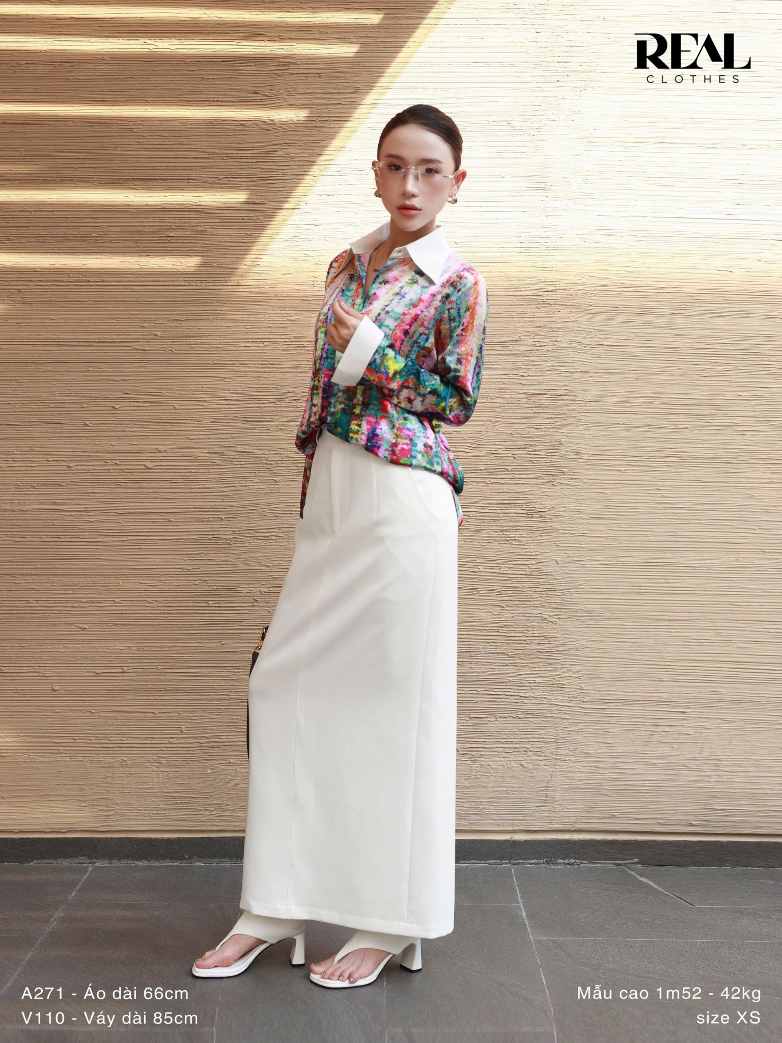 Sơ mi phối cổ satin sắc màu