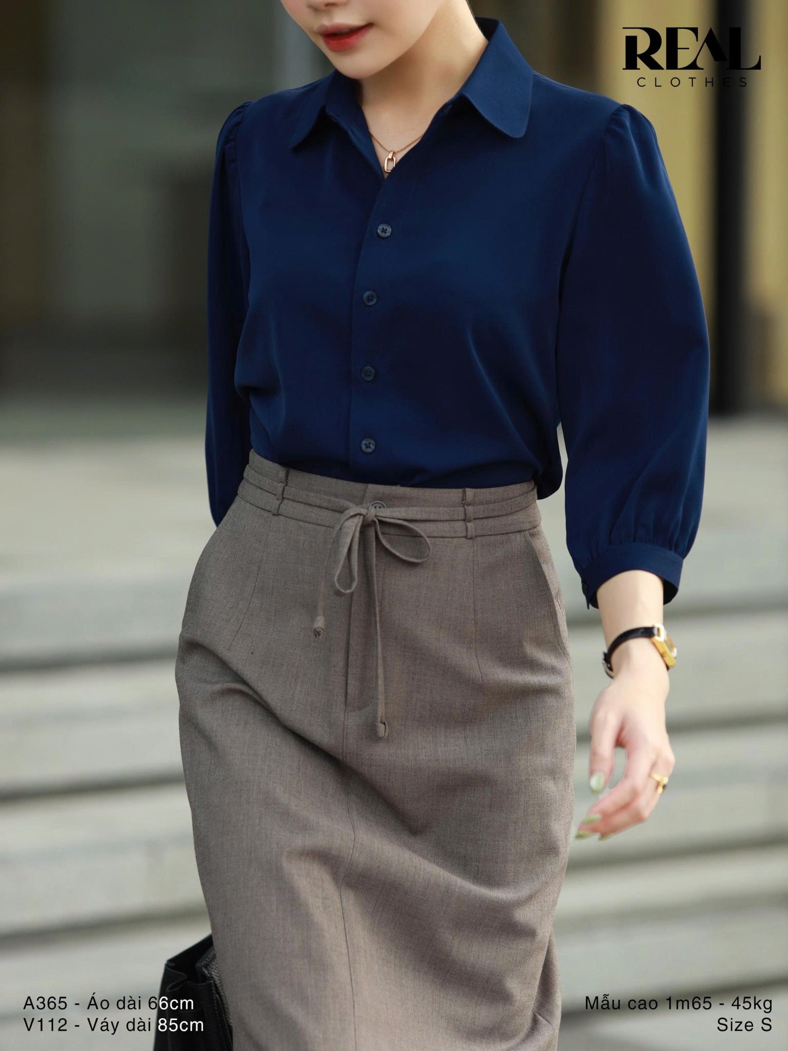 Váy suông xám nâu