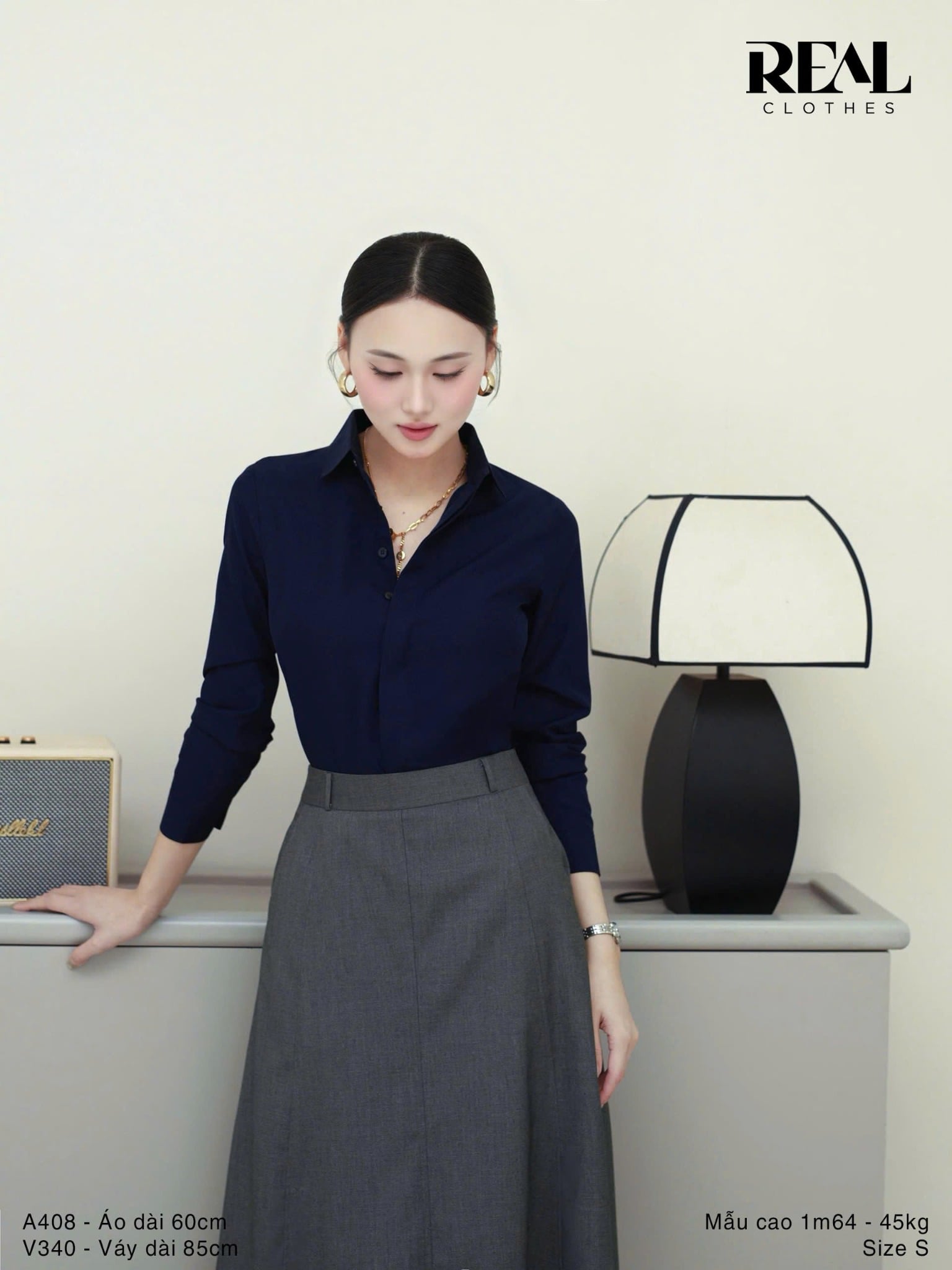 Váy Rachel xám đậm