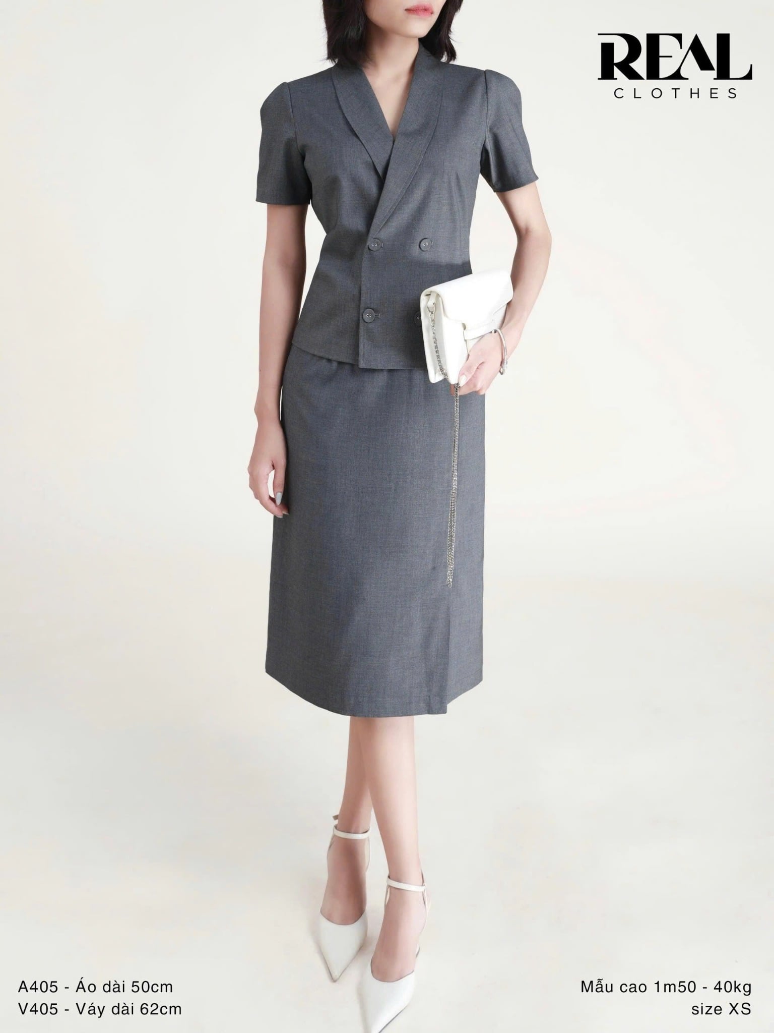 Váy Japan cách điệu xám đậm