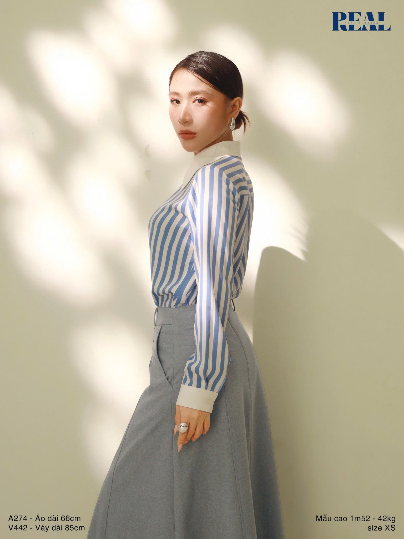 Váy Rachel xám nhạt