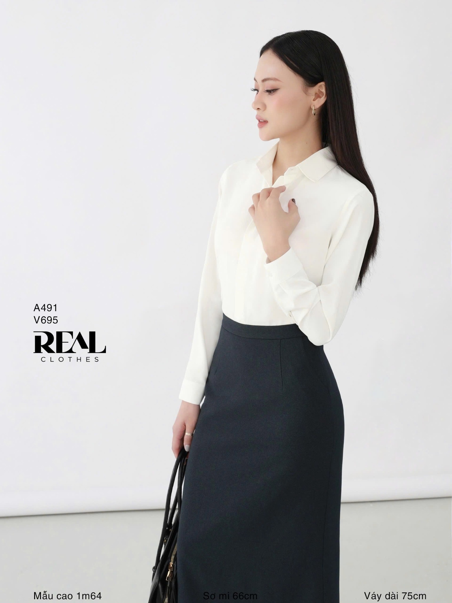 Sơ mi cổ mềm trắng MỚI