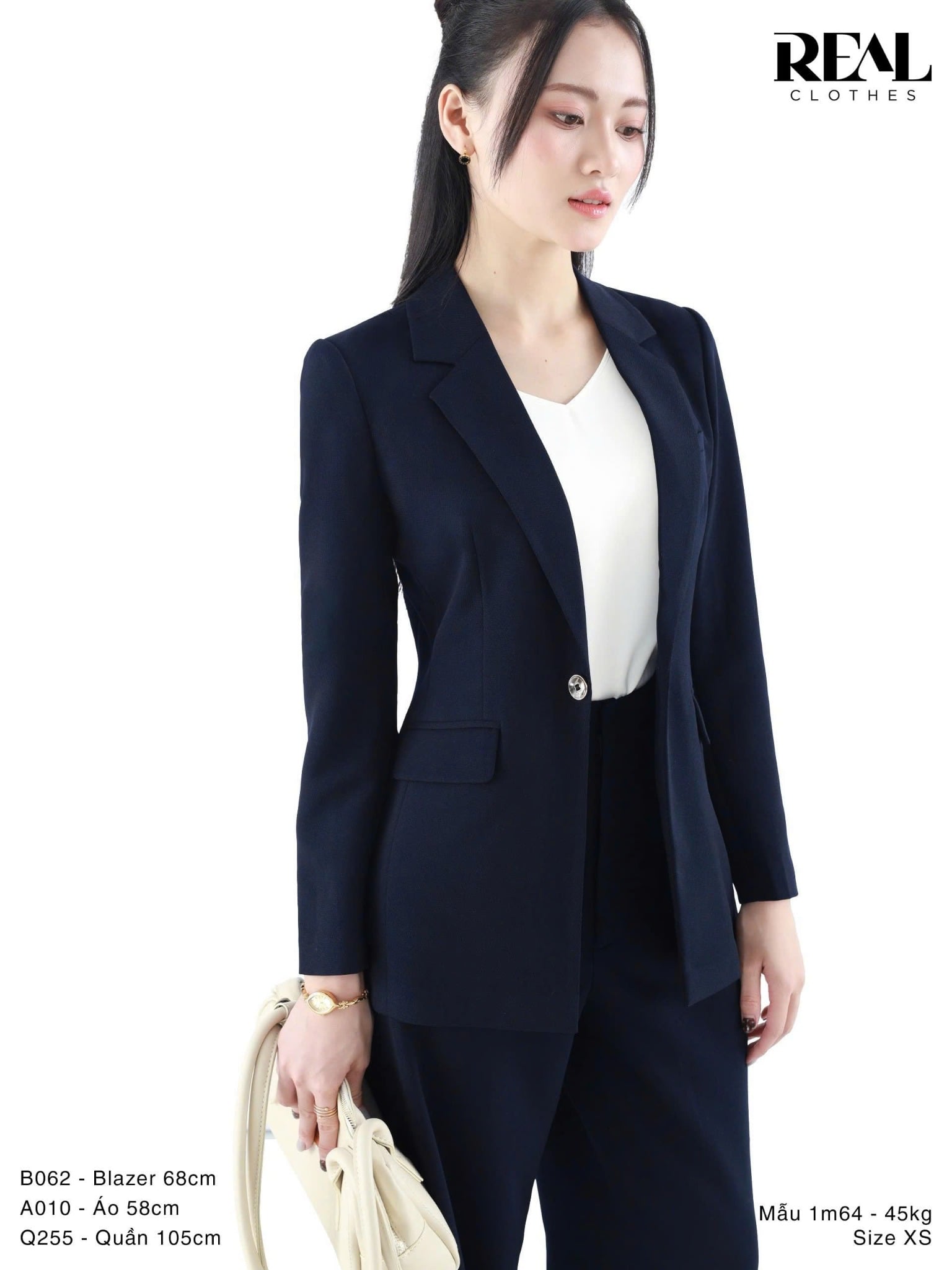 Blazer Clara cindy xanh đen