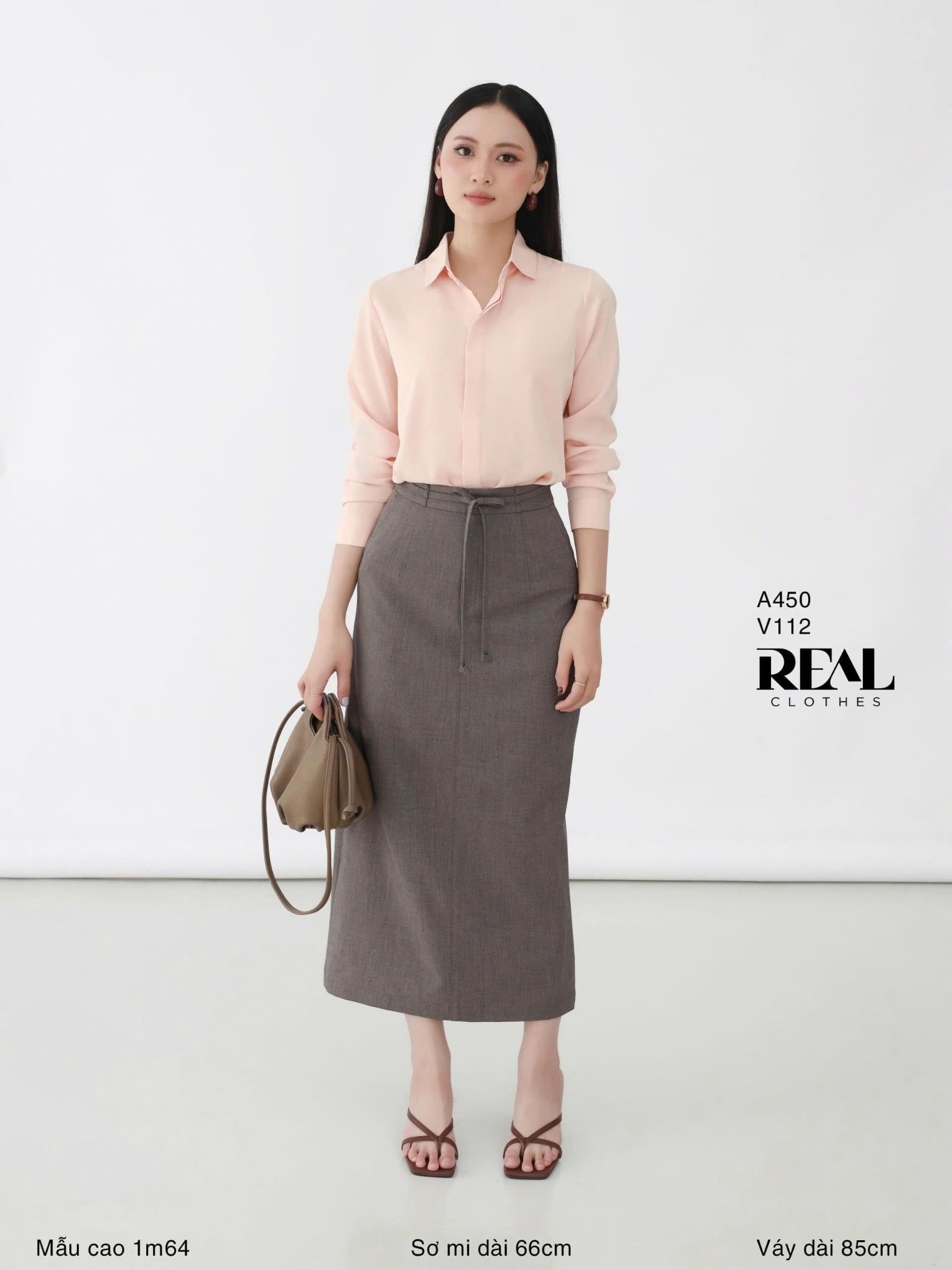 Sơ mi cổ mềm cam nhạt MỚI