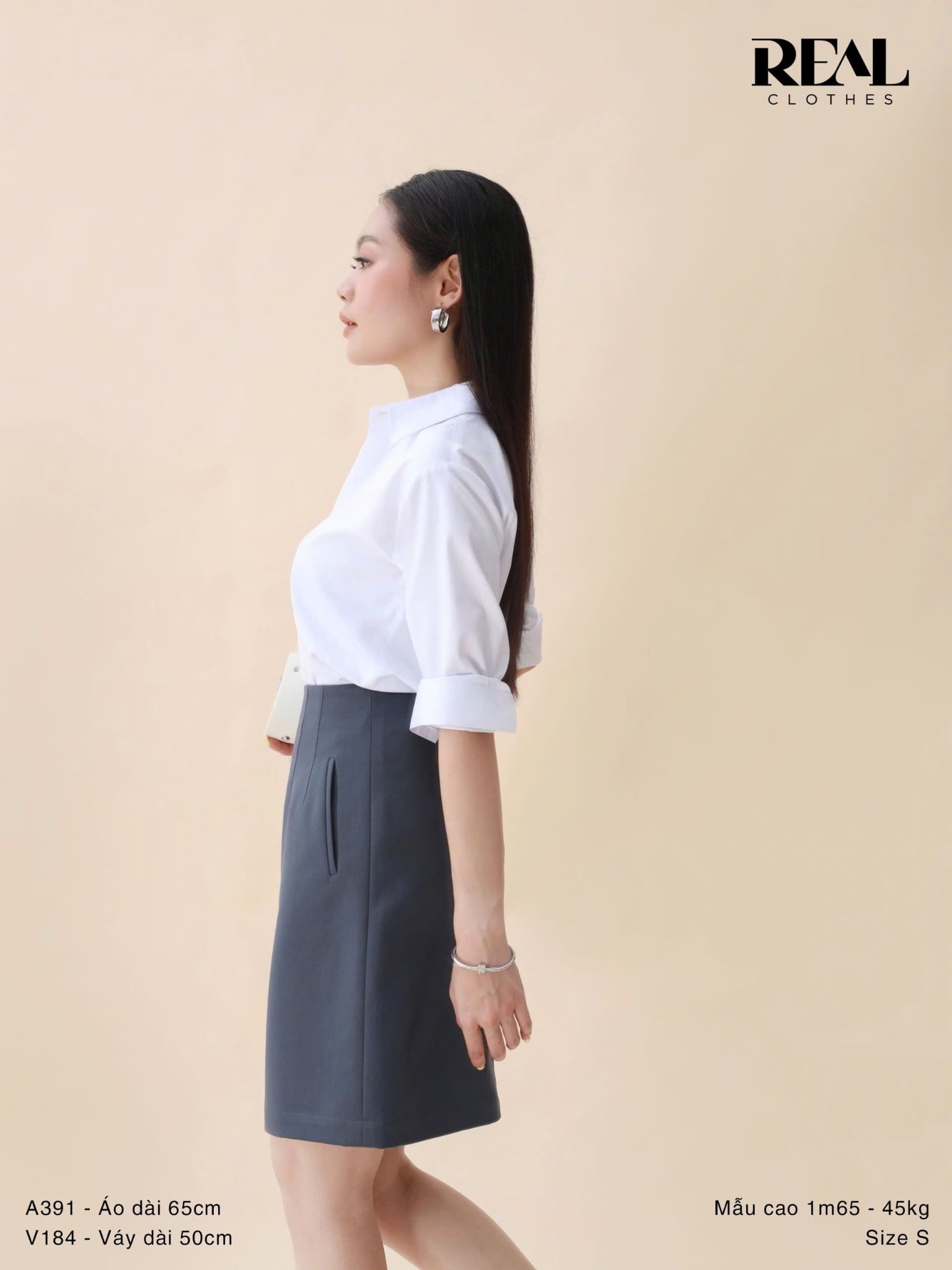 Sơ mi form rộng trắng MỚI