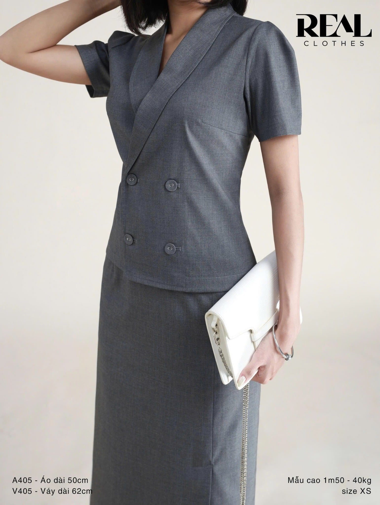 Váy Japan cách điệu xám đậm