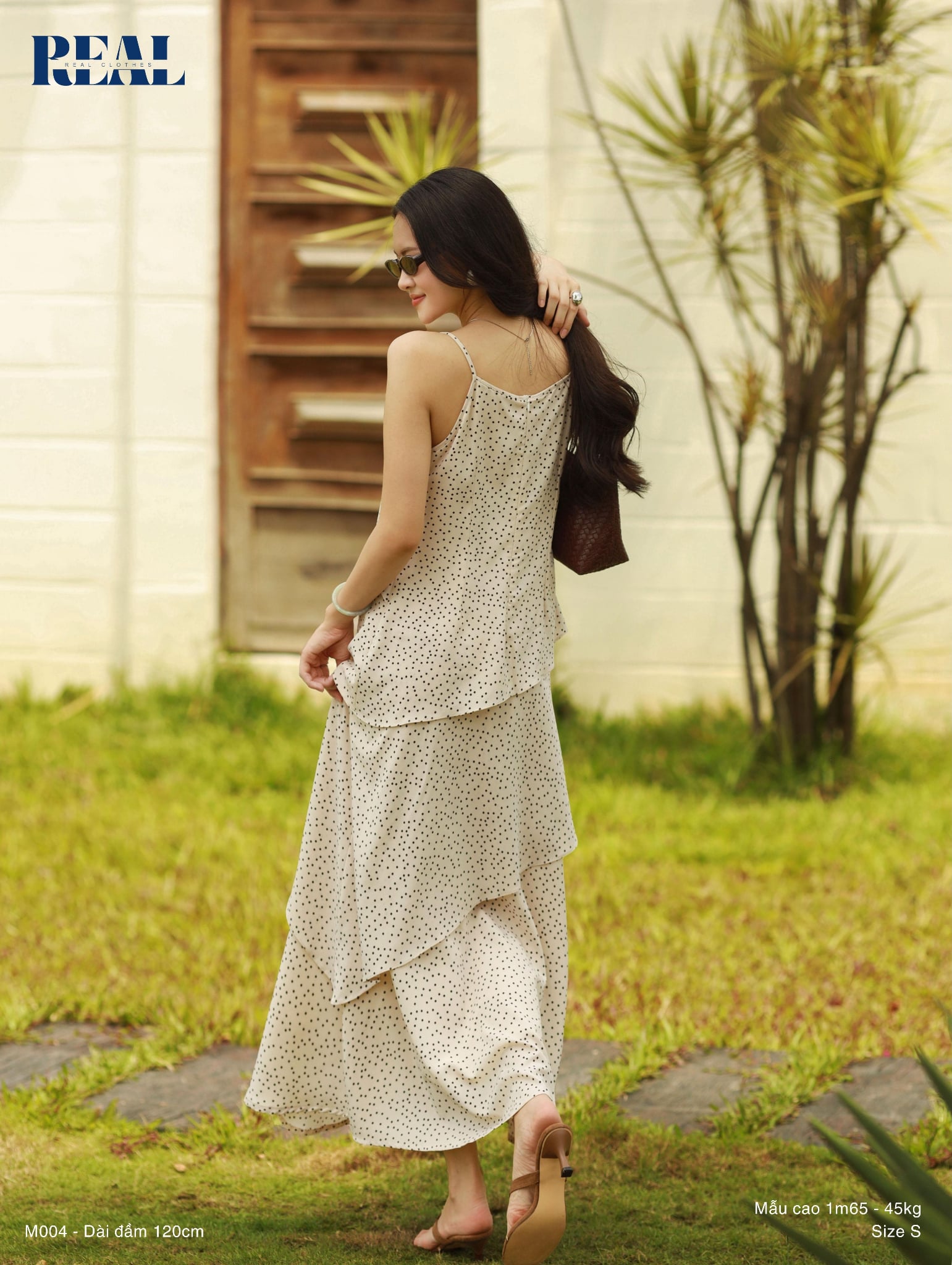 Maxi ruffle chấm bi