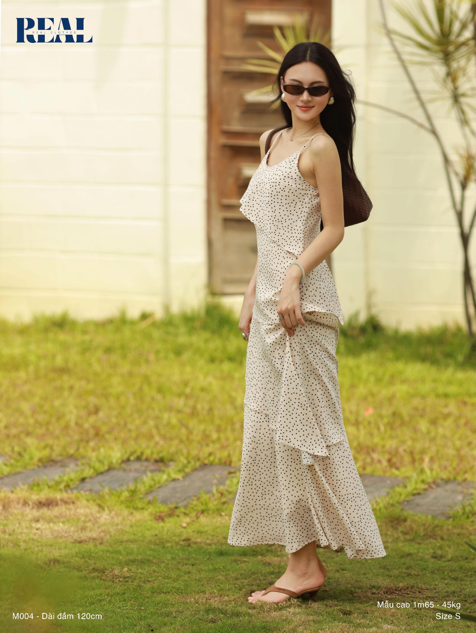 Maxi ruffle chấm bi